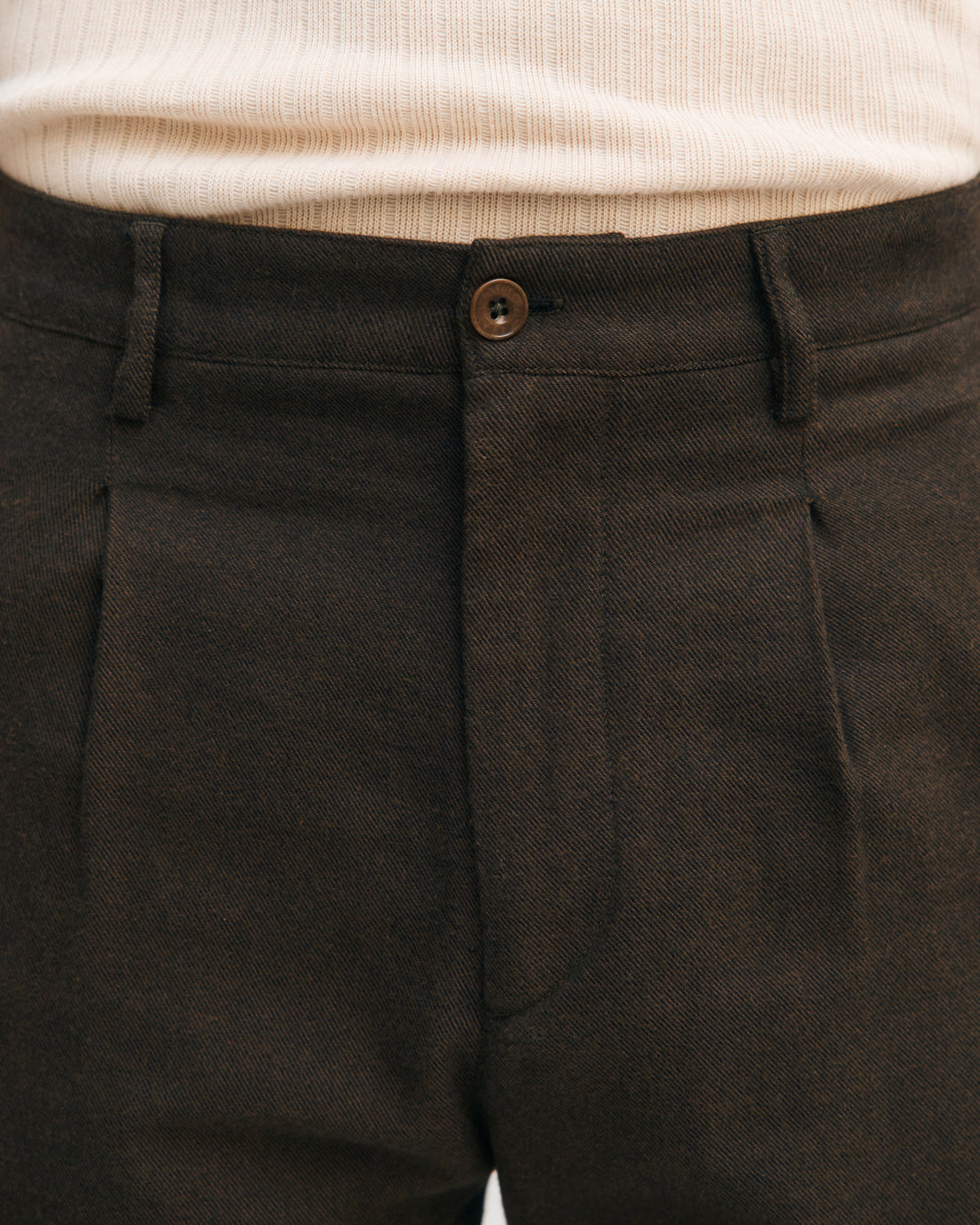 Flannel trousers organic cotton - Brown