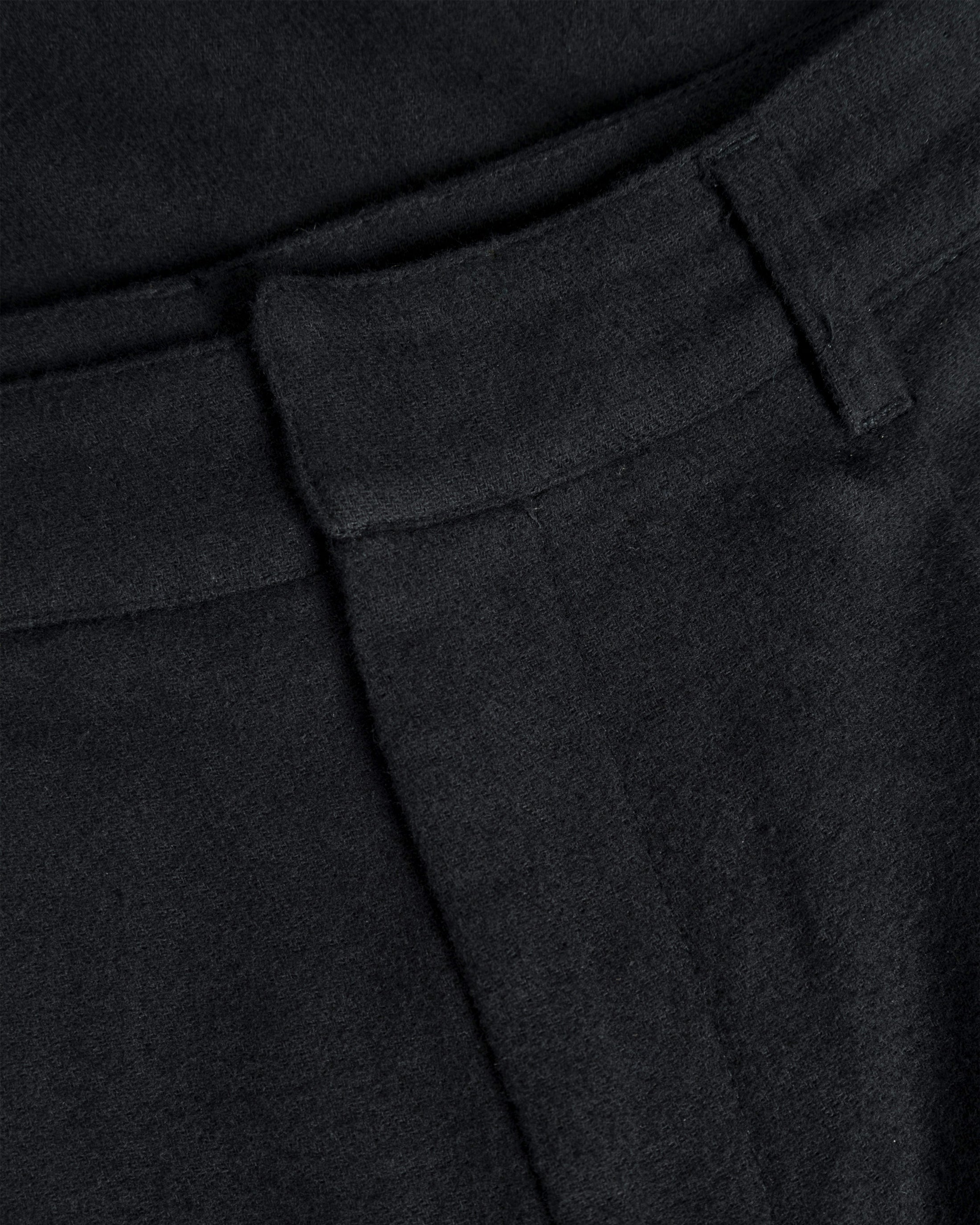 High-Waist Flannel Trousers Organic Cotton - Black