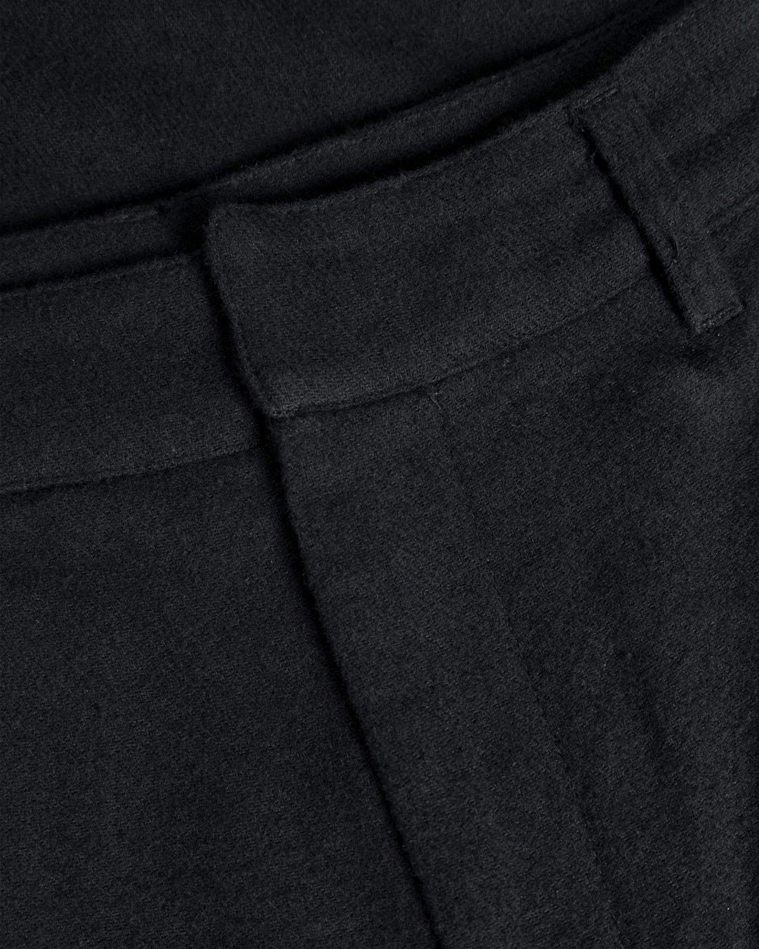 High-waisted flannel trousers, organic cotton - Black