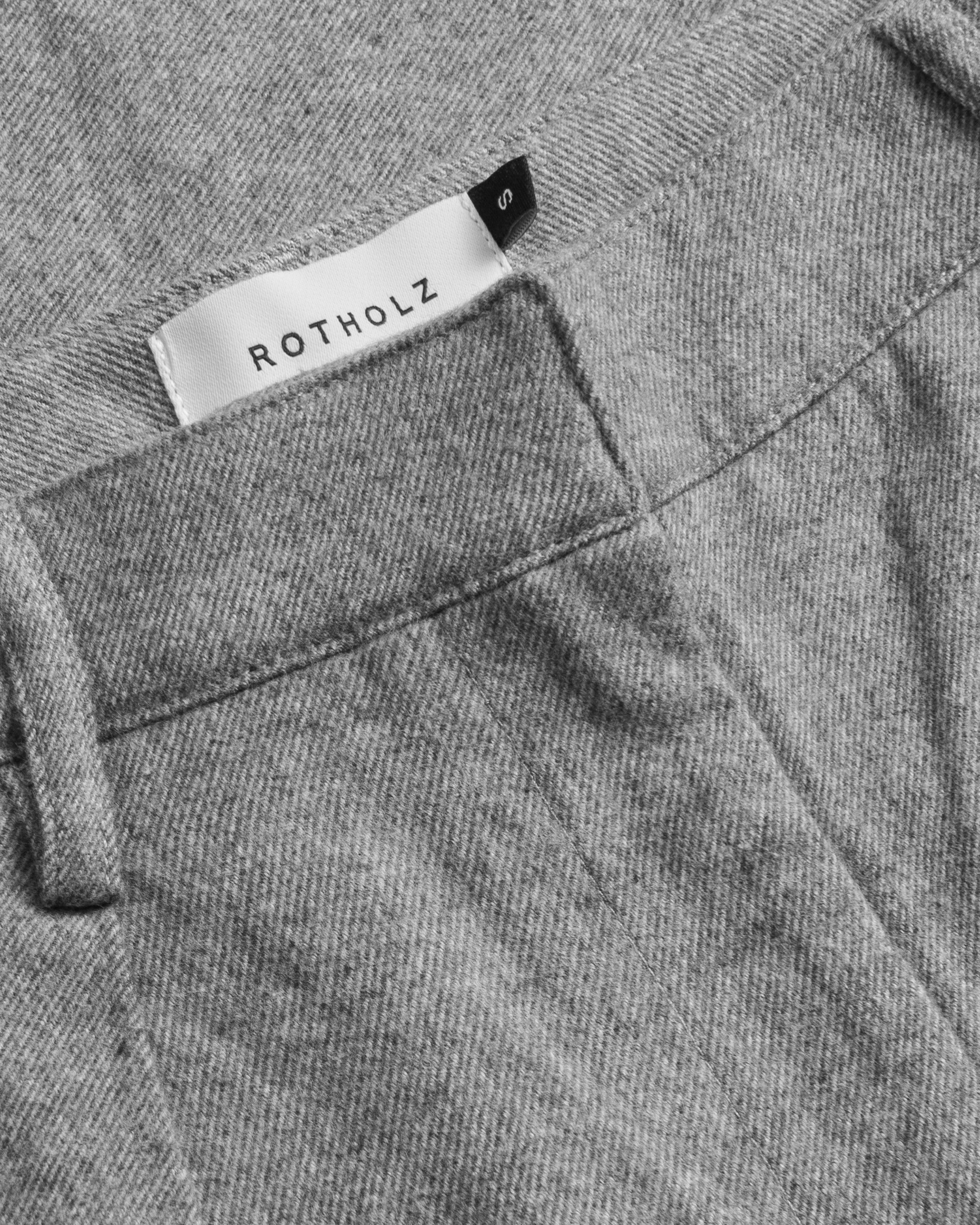 High-Waist Flannel Trousers Organic Cotton - Grey