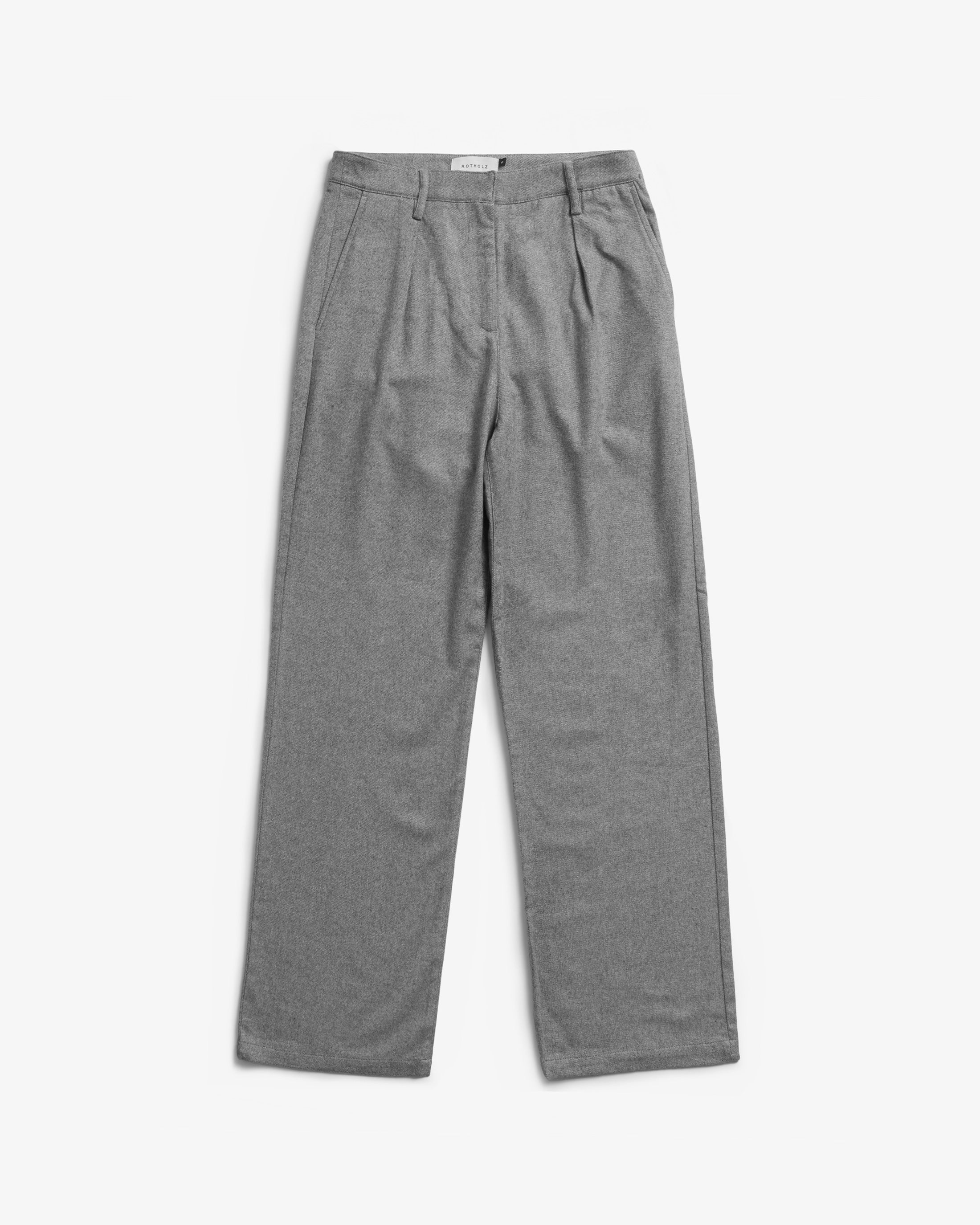 High-Waist Flannel Trousers Organic Cotton - Grey