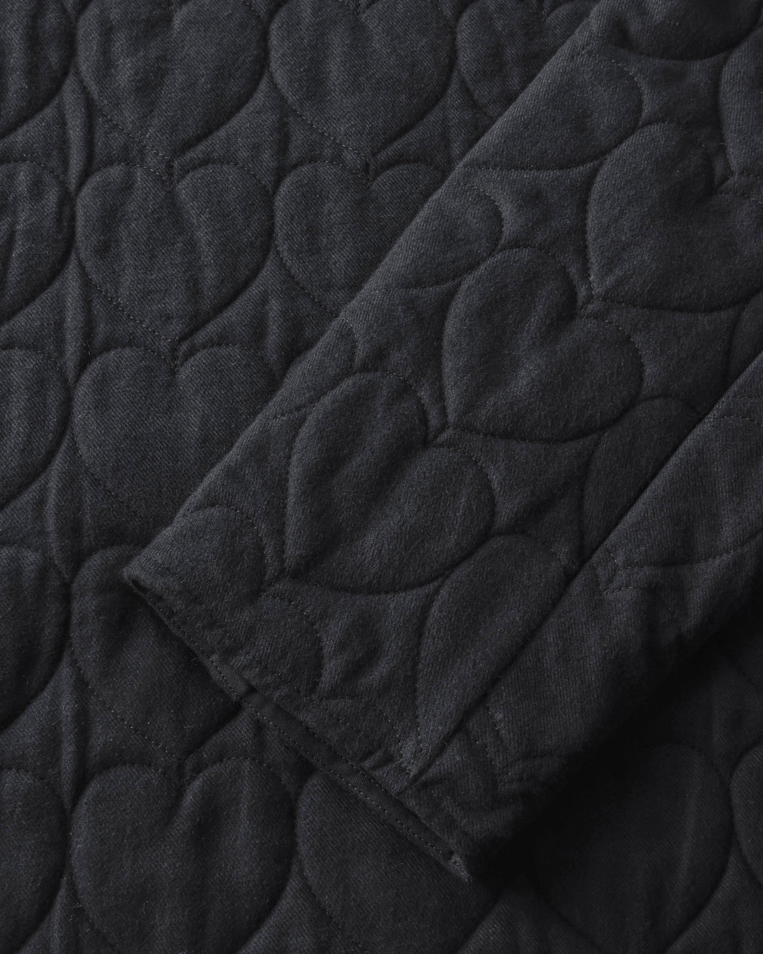 Flannel quilted jacket, organic cotton - Black
