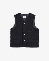Flanell Steppweste Bio Baumwolle - Schwarz