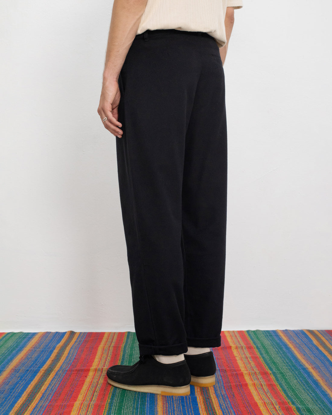 Flannel trousers organic cotton - Black