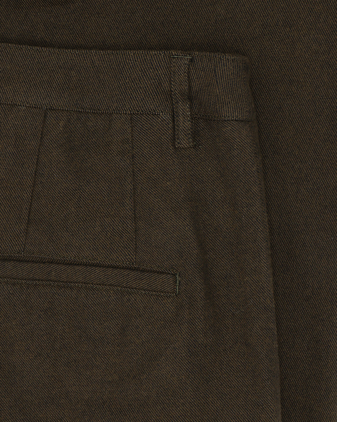 High-waisted flannel trousers, organic cotton - Brown