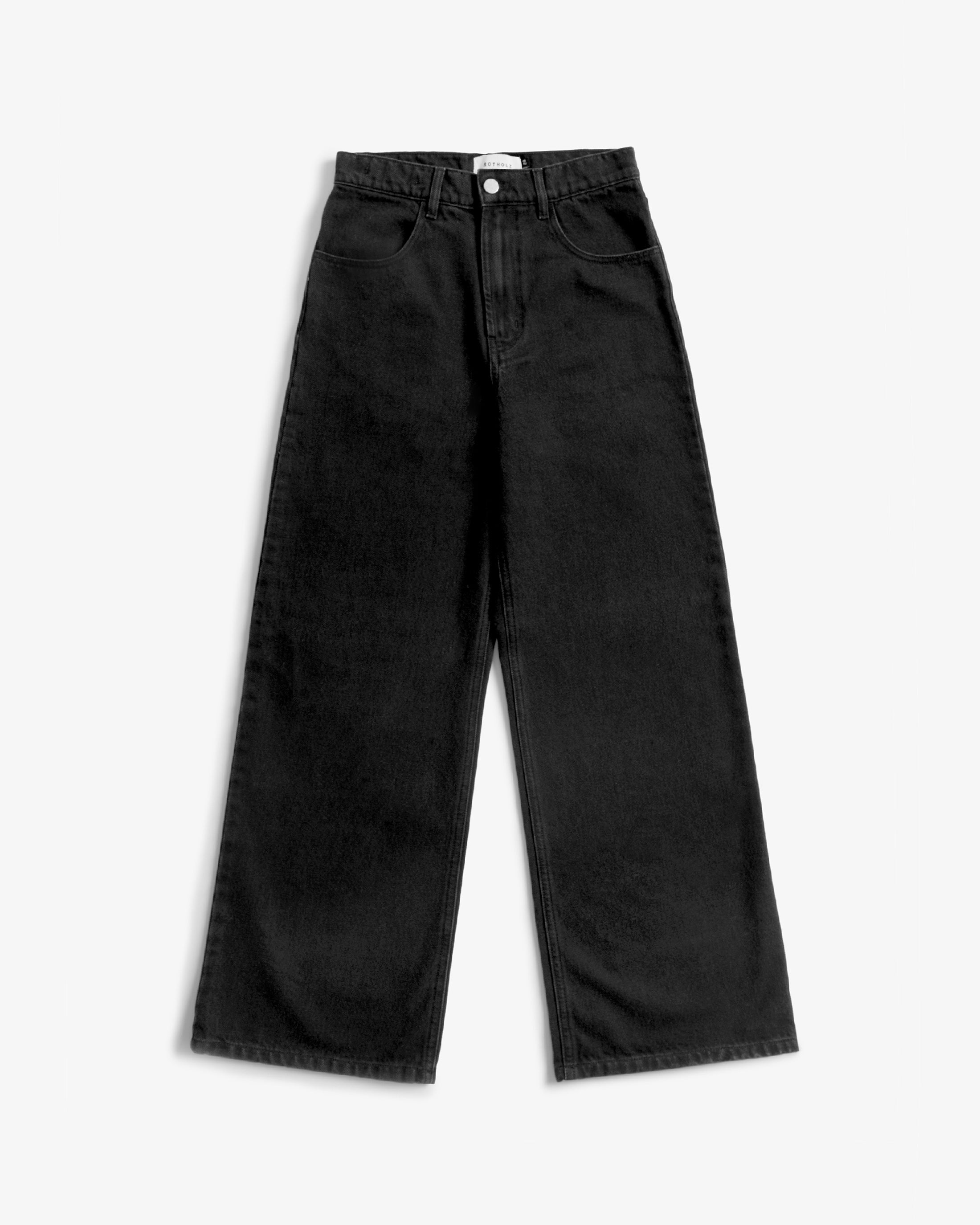 Flared Leg Jeans Organic Cotton - Black