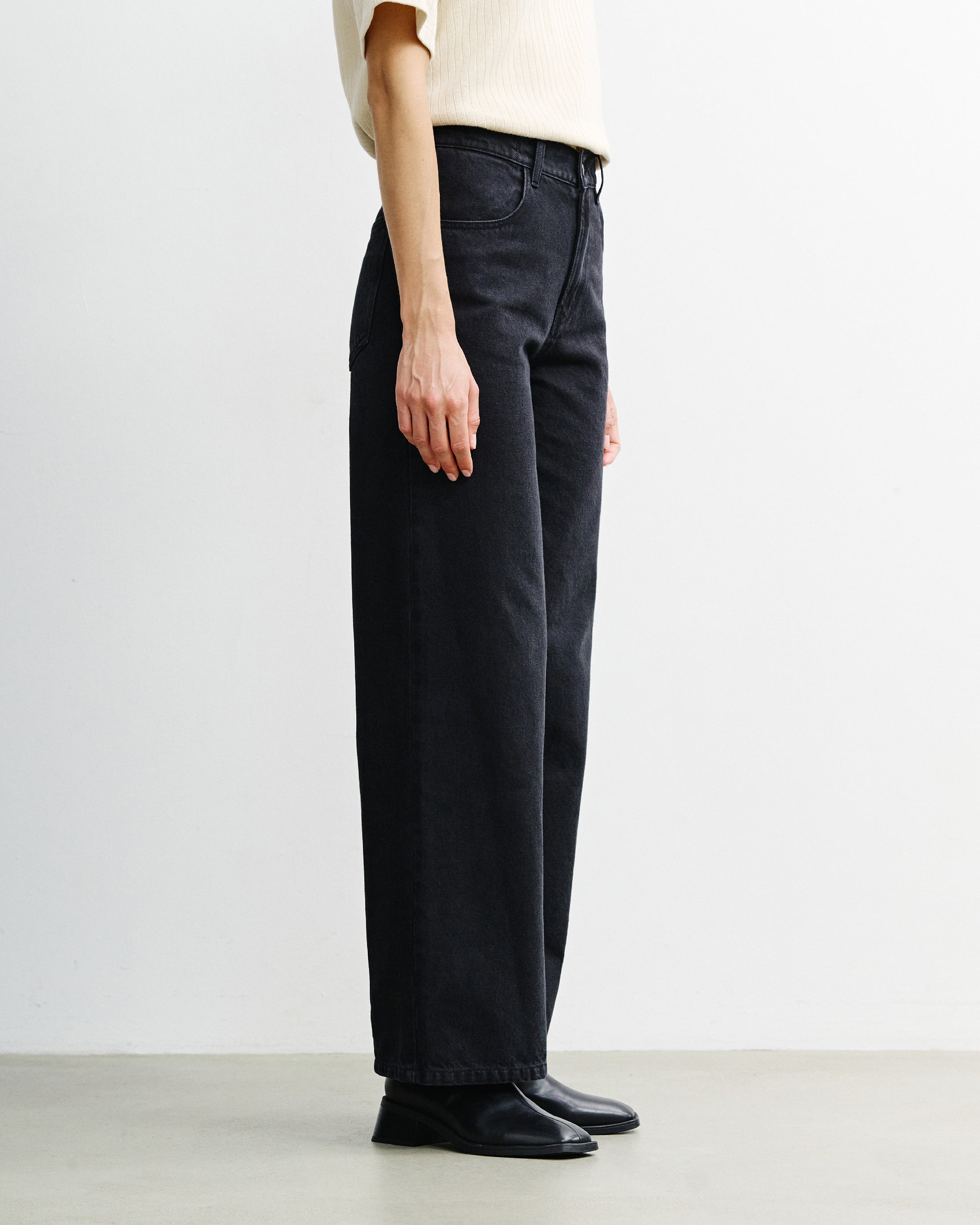 Flared Leg Jeans Organic Cotton - Black