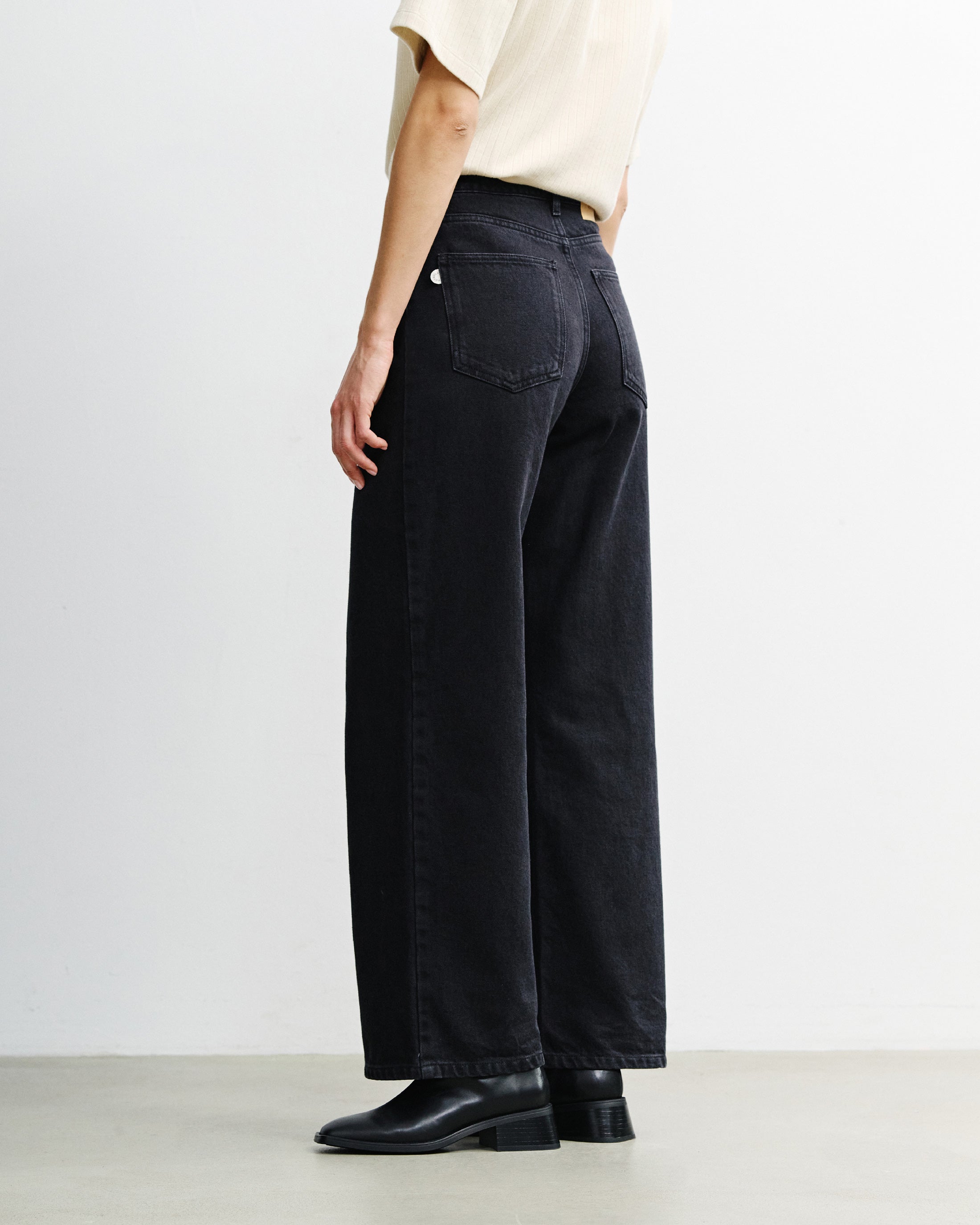 Flared Leg Jeans Organic Cotton - Black