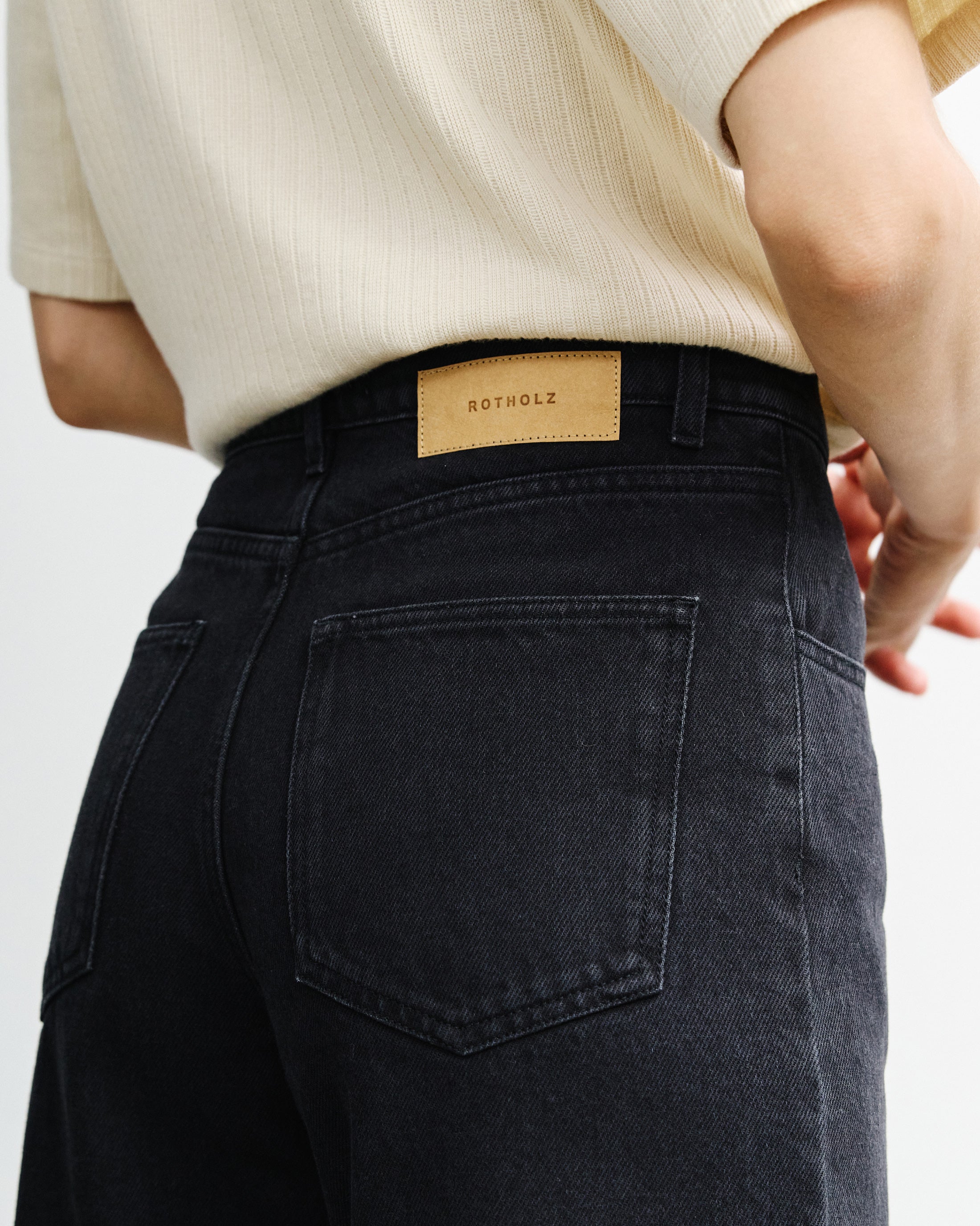 Flared Leg Jeans Organic Cotton - Black