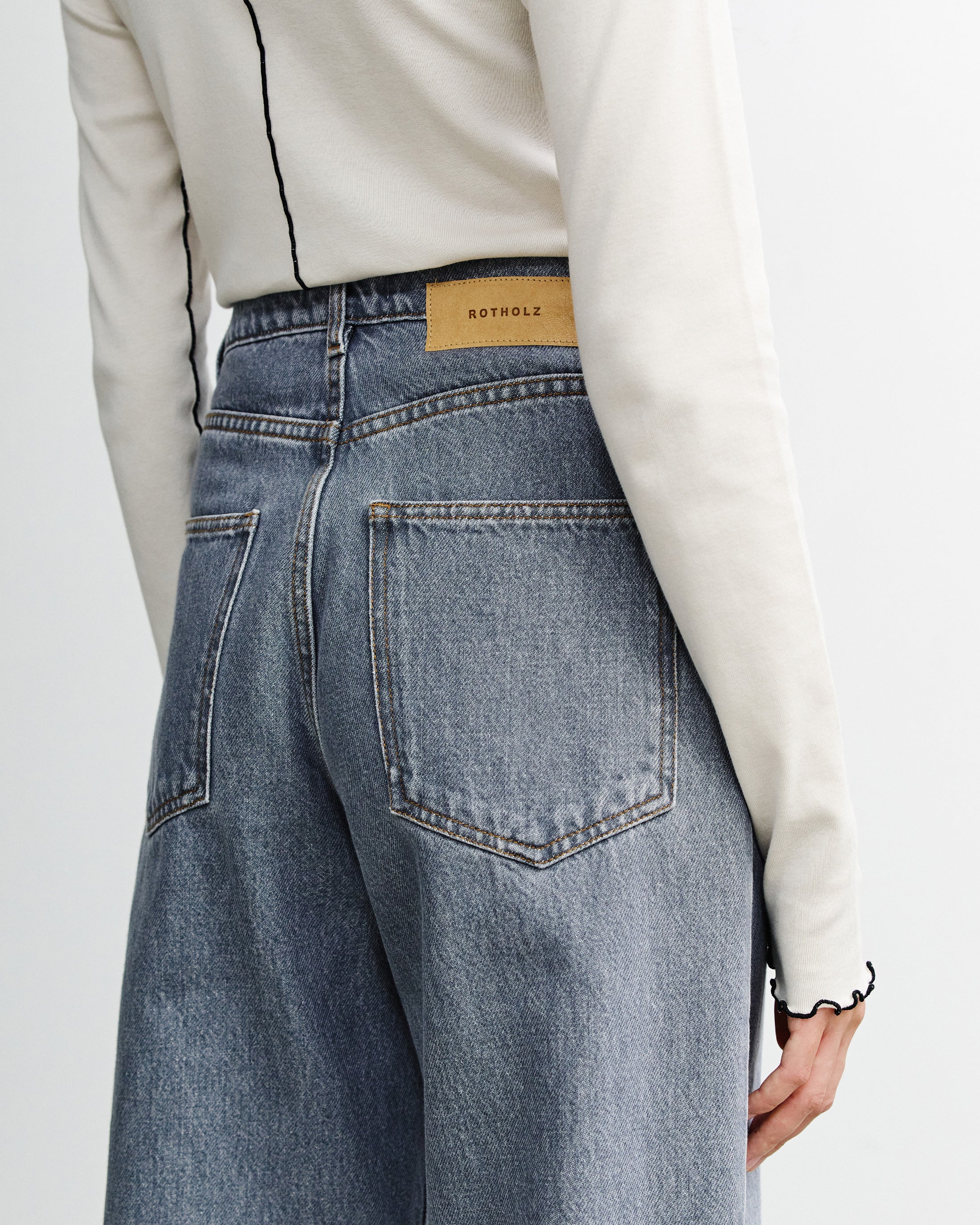 Flared Leg Organic Cotton Jeans - Grey