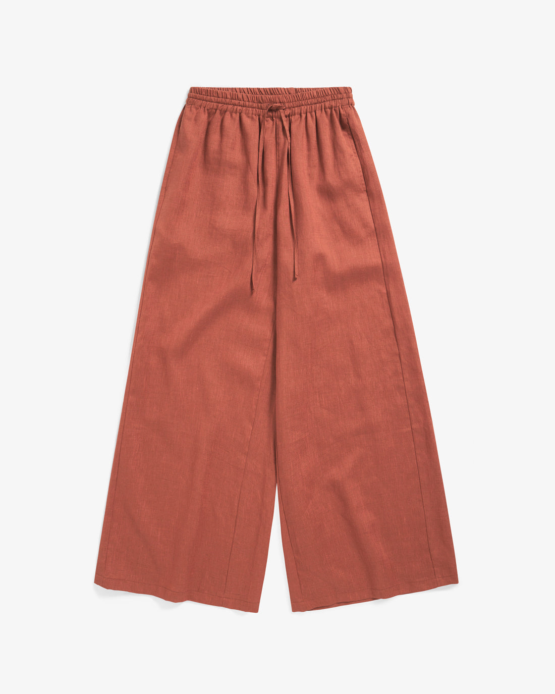 Lightweight flared trousers made from organic cotton - Red