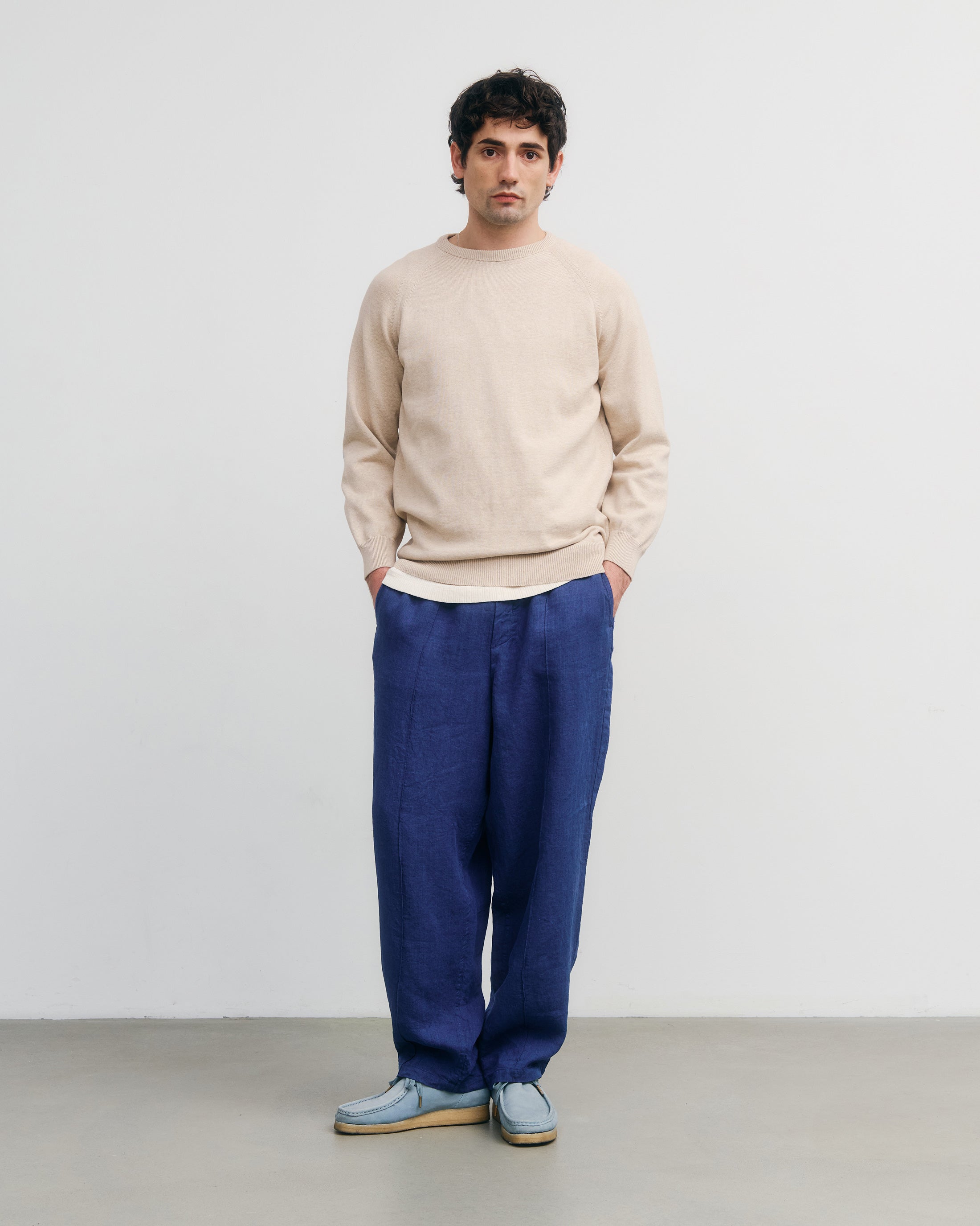 Leichter Strickpullover Bio Baumwolle - Beige