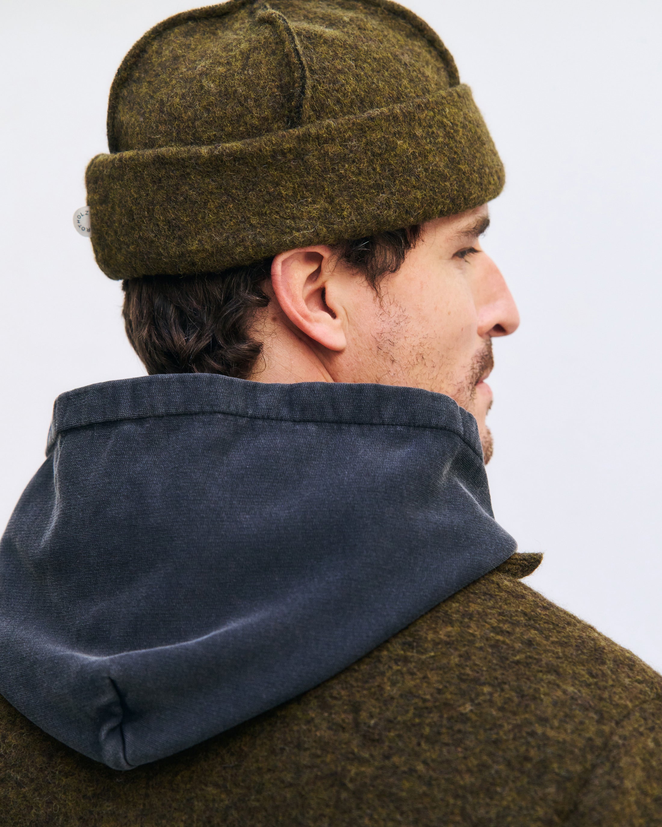 Organic Wool Blend Coat - Dark Green