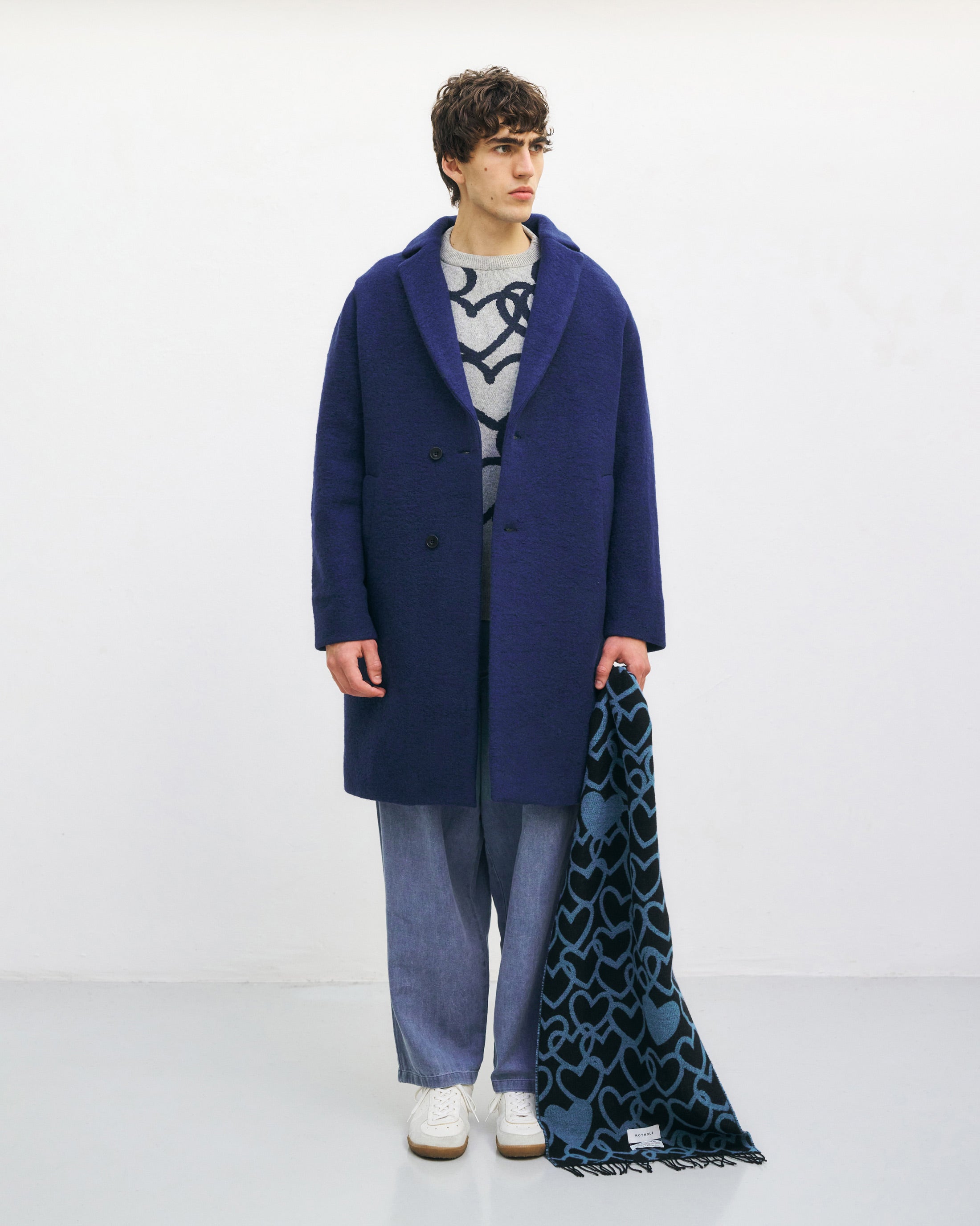 Organic Wool Blend Coat - Royal Blue