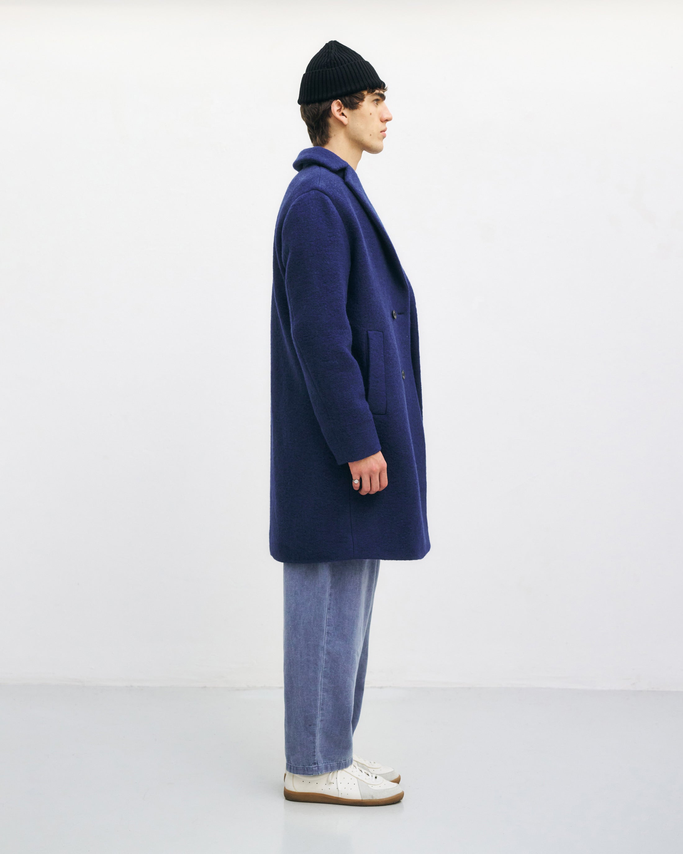 Organic Wool Blend Coat - Royal Blue