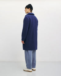 Mantel Bio Wollmischung - Royalblau