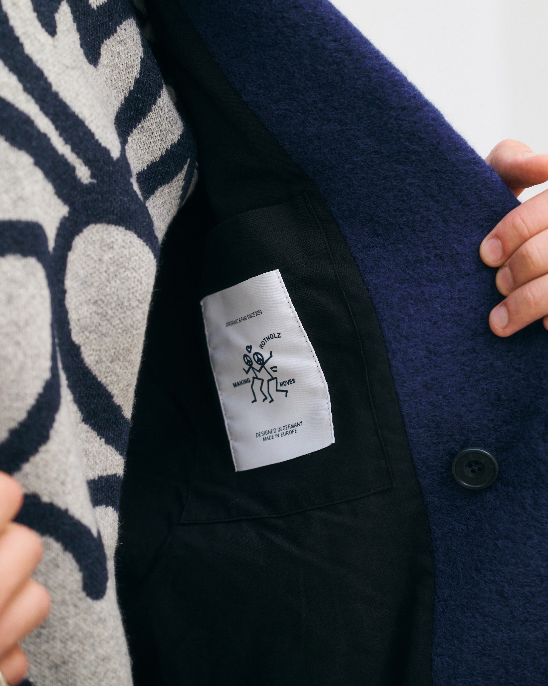 Organic Wool Blend Coat - Royal Blue