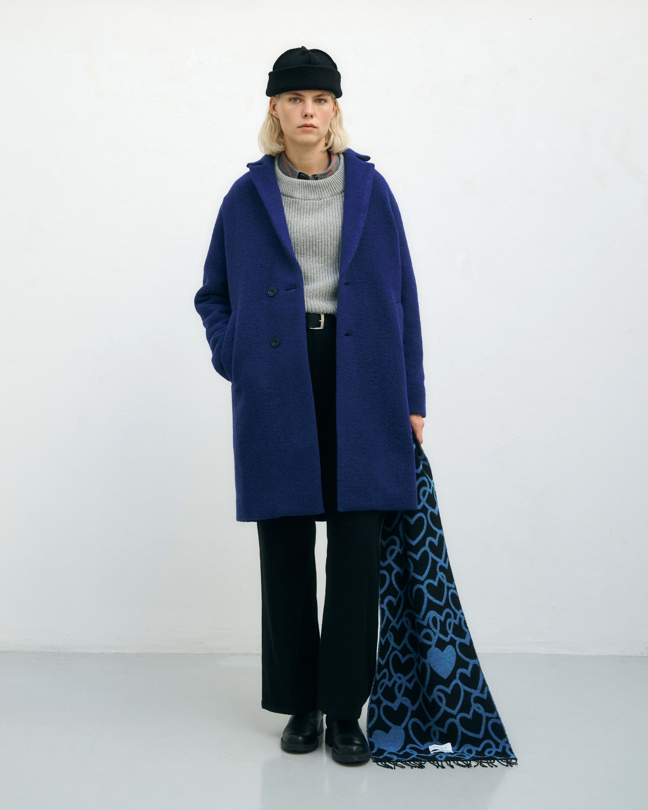 Organic Wool Blend Coat - Royal Blue
