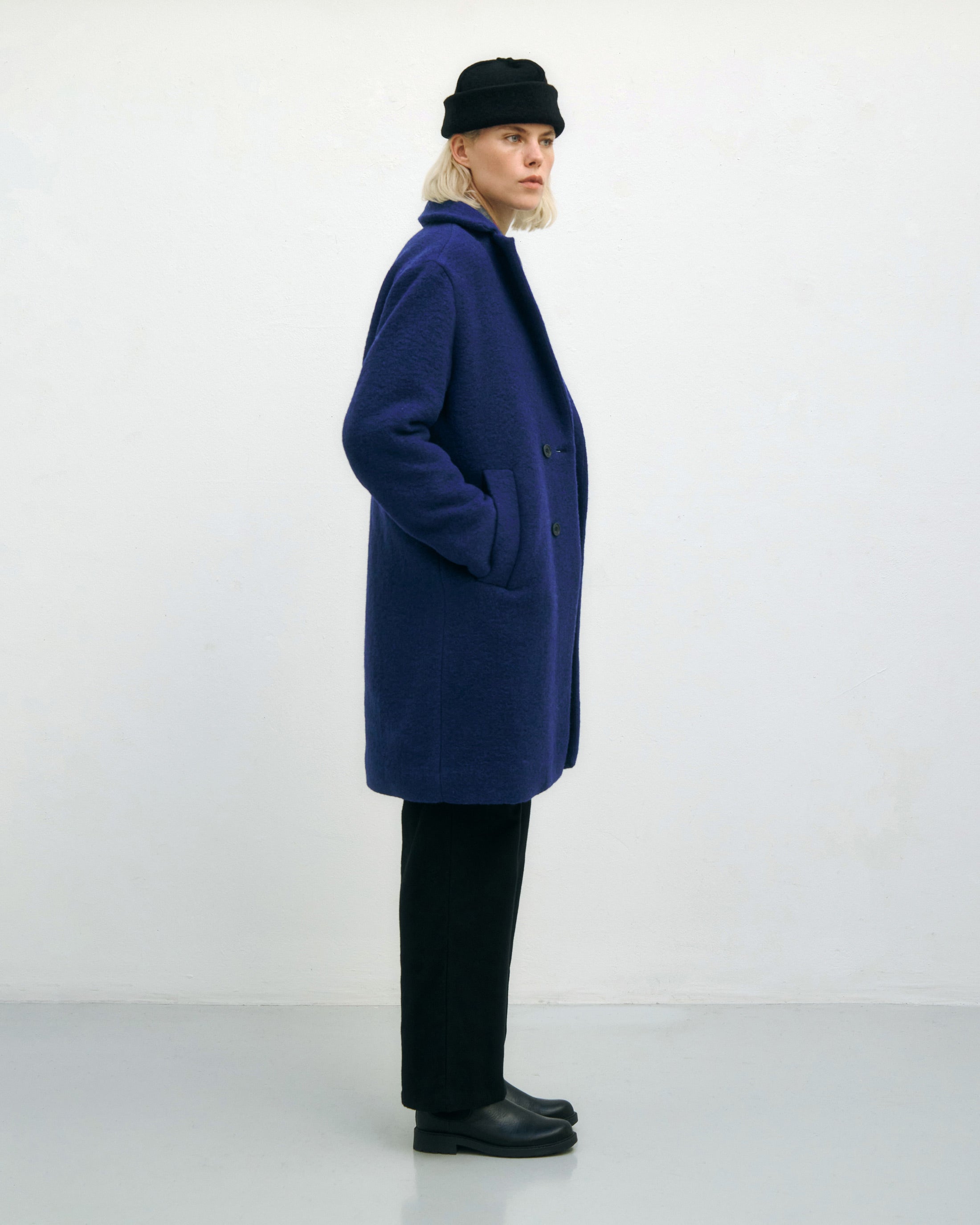 Organic Wool Blend Coat - Royal Blue