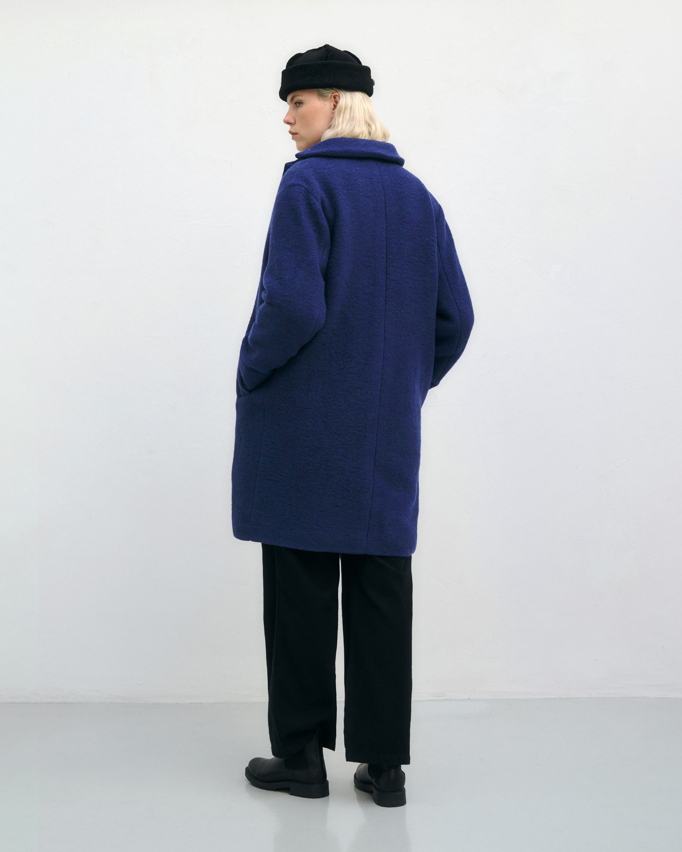 Organic Wool Blend Coat - Royal Blue