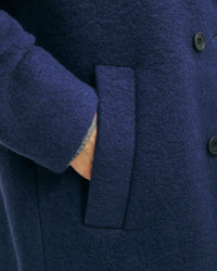 Mantel Bio Wollmischung - Royalblau