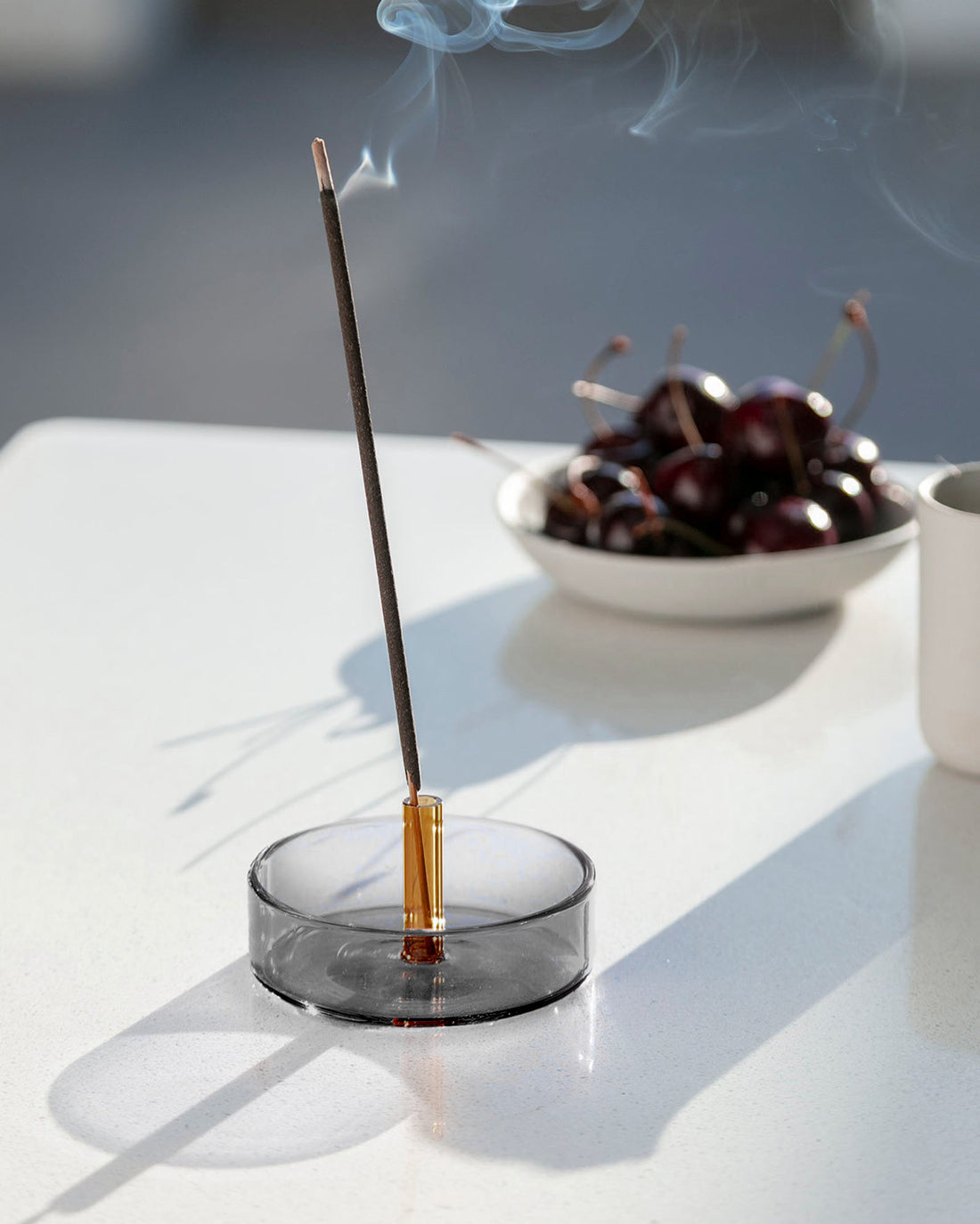 GLASS INCENSE STICK HOLDER – AMBER