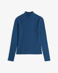 Schweres Mockneck Longsleeve Bio Baumwolle - Royalblau