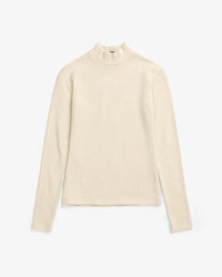 Schweres Mockneck Longsleeve Bio Baumwolle - Creme