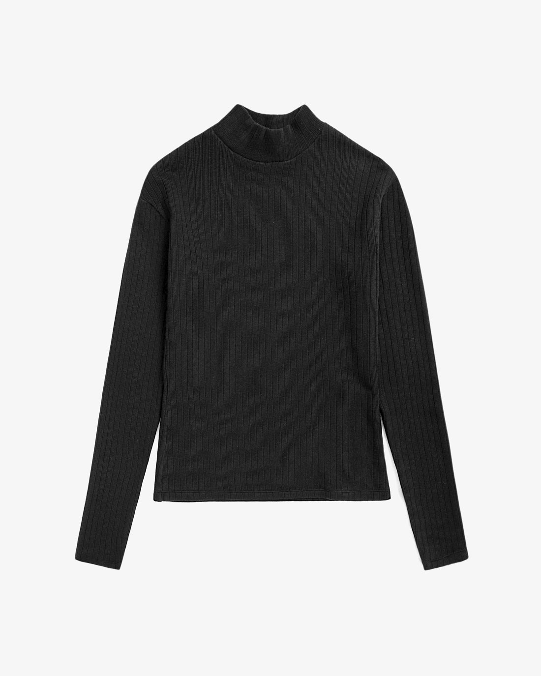 Organic Cotton Mockneck Longsleeve - Black