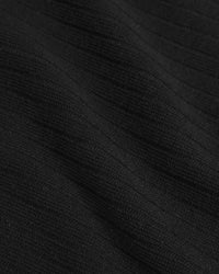 Schweres Geripptes T-Shirt Bio Baumwolle - Schwarz