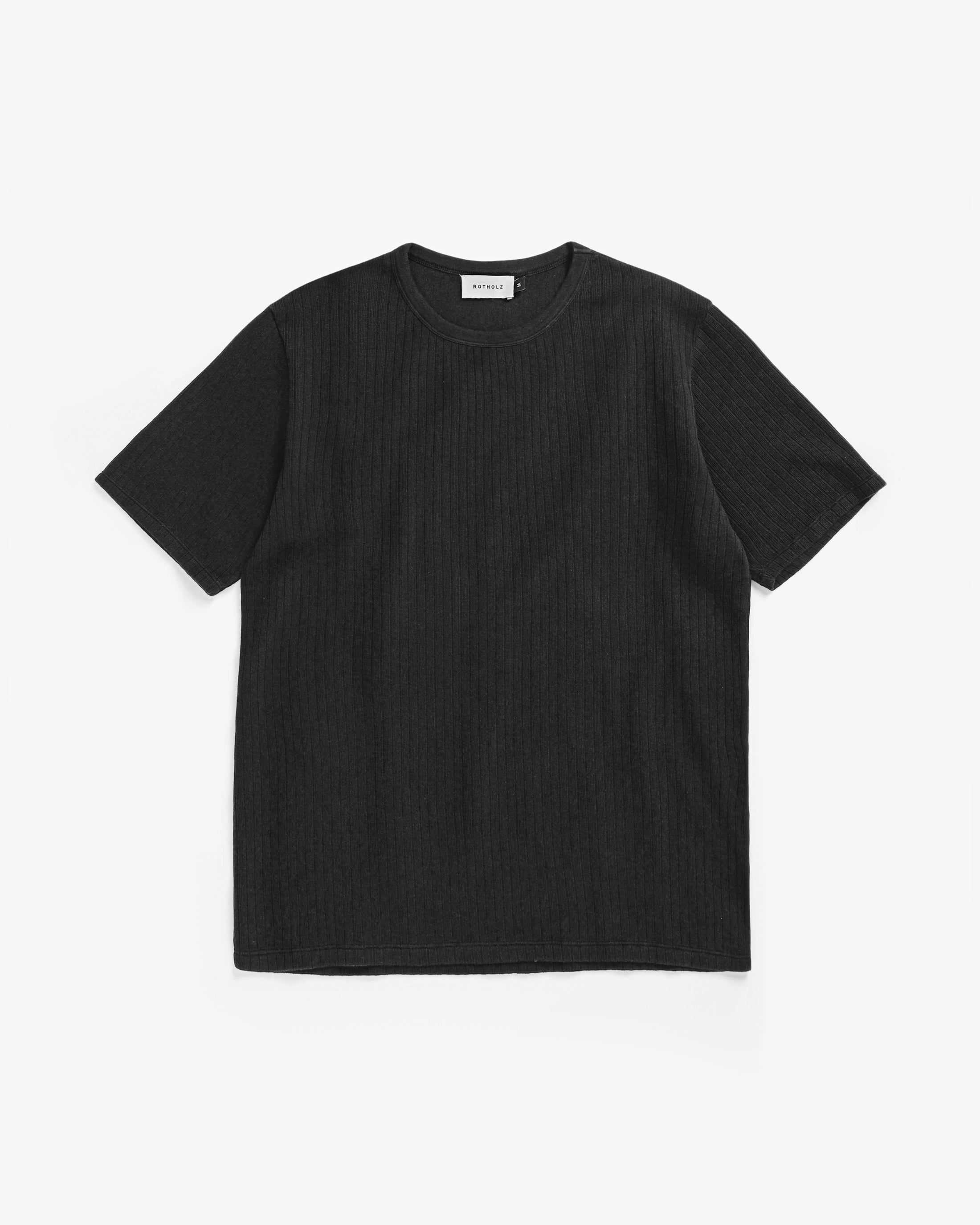 Ribbed T-Shirt Organic Cotton - Black