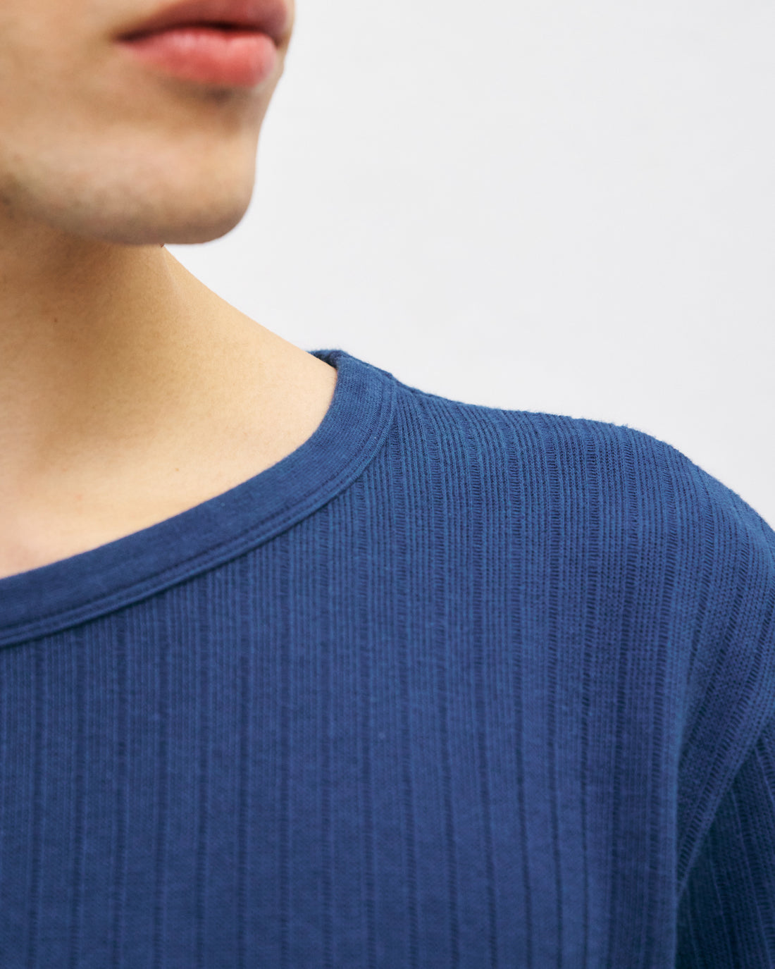 Heavyweight Ribbed T-Shirt Organic Cotton - Royal Blue