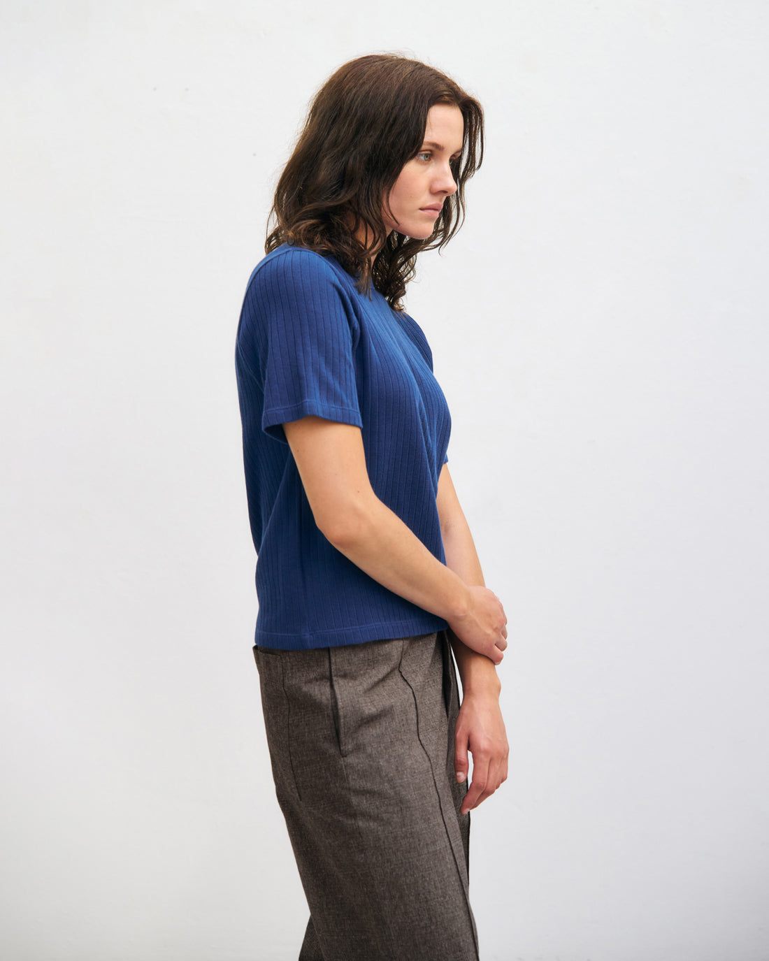 Heavyweight Ribbed T-Shirt Organic Cotton - Royal Blue