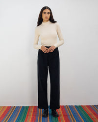 Schweres Mockneck Longsleeve Bio Baumwolle - Creme
