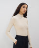 Schweres Mockneck Longsleeve Bio Baumwolle - Creme