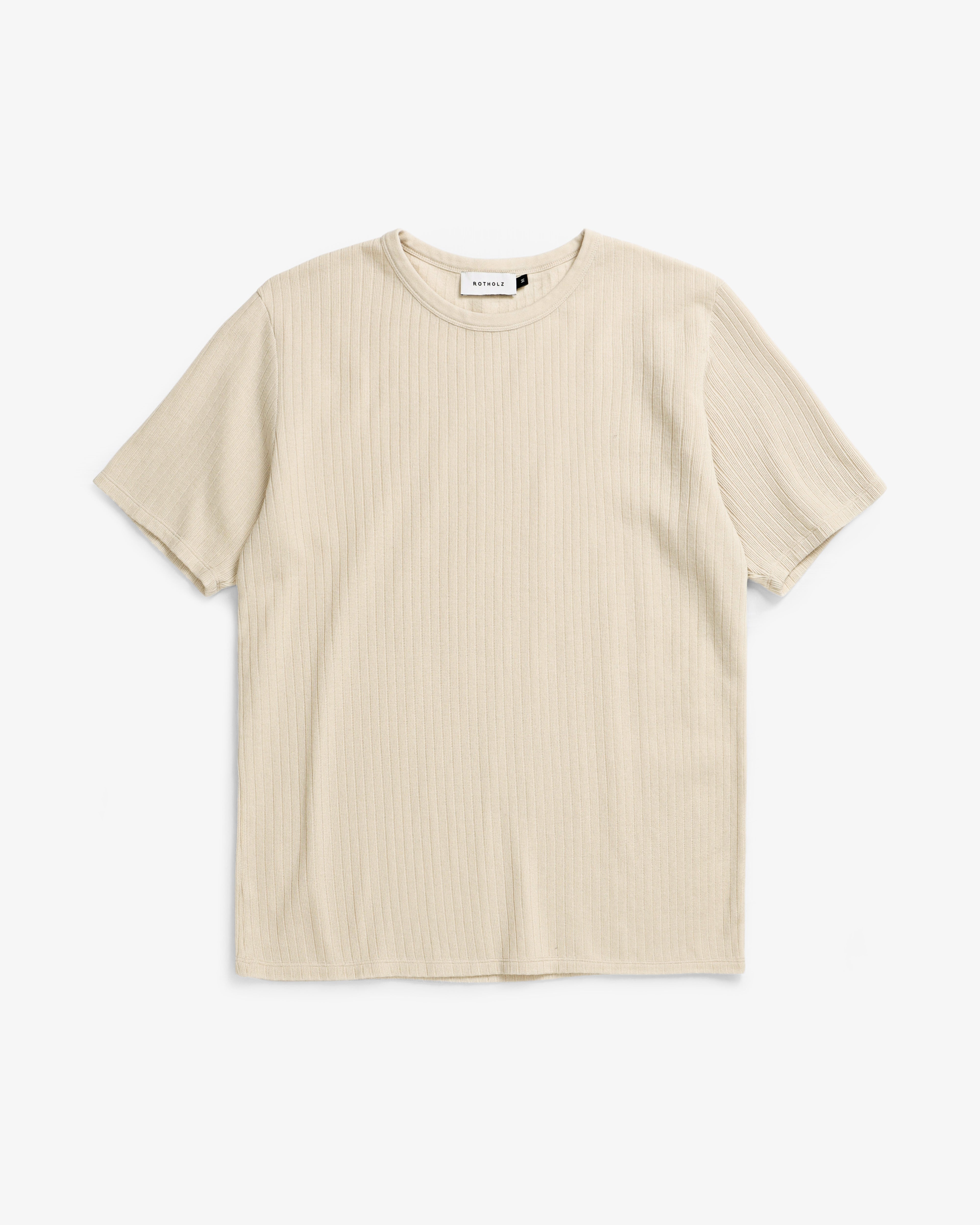 Heavyweight Ribbed T-Shirt Organic Cotton - Cream
