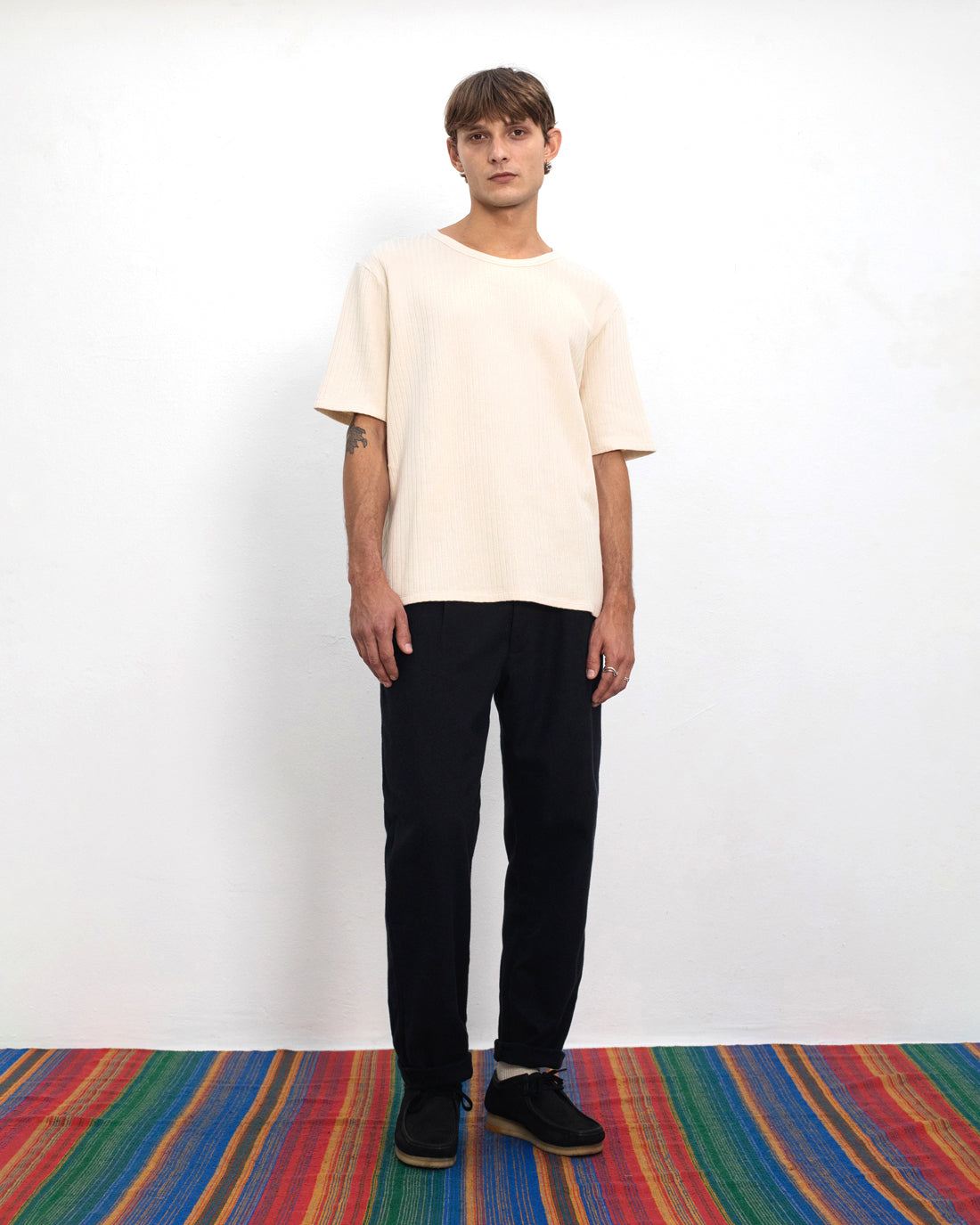 Ribbed T-Shirt Organic Cotton - Cream
