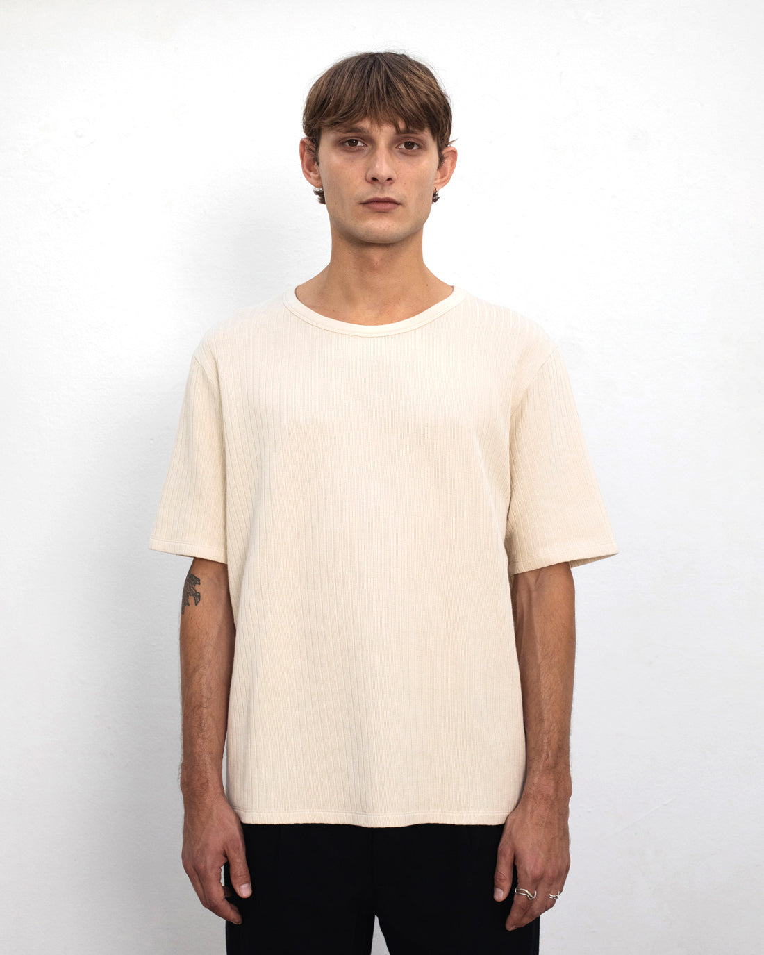 Ribbed T-Shirt Organic Cotton - Cream