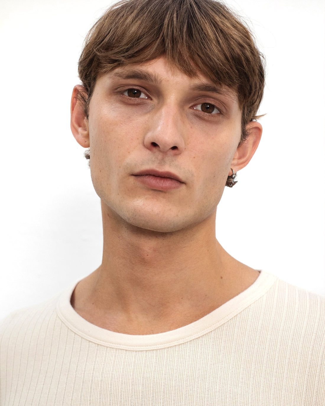 Ribbed T-Shirt Organic Cotton - Cream