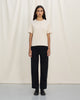 Schweres Geripptes T-Shirt Bio Baumwolle - Creme