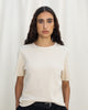 Schweres Geripptes T-Shirt Bio Baumwolle - Creme