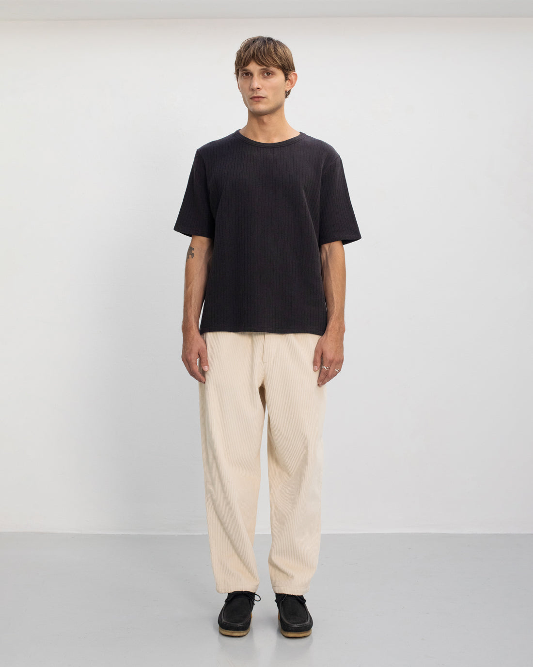 Ribbed T-Shirt Organic Cotton - Black
