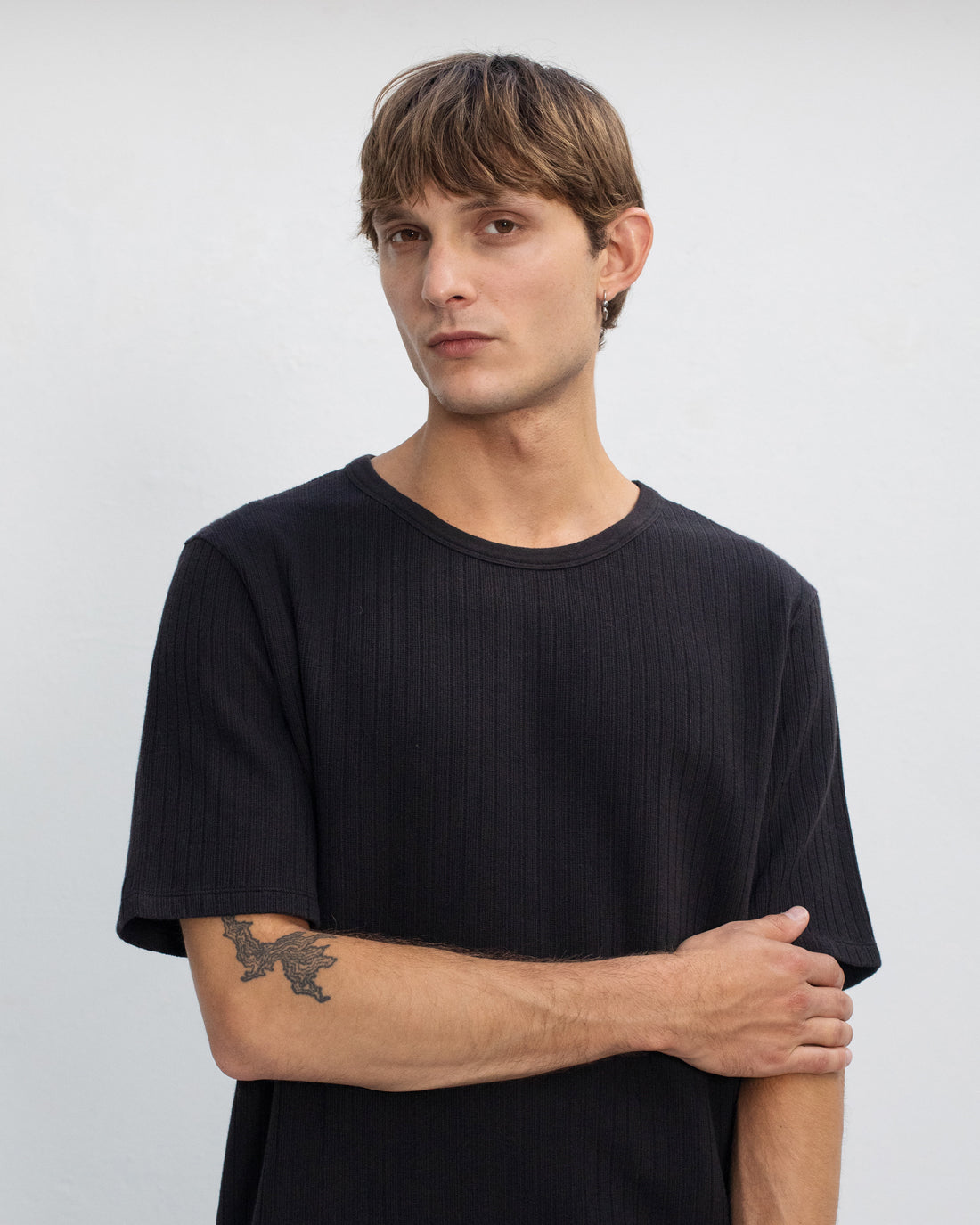 Ribbed T-Shirt Organic Cotton - Black
