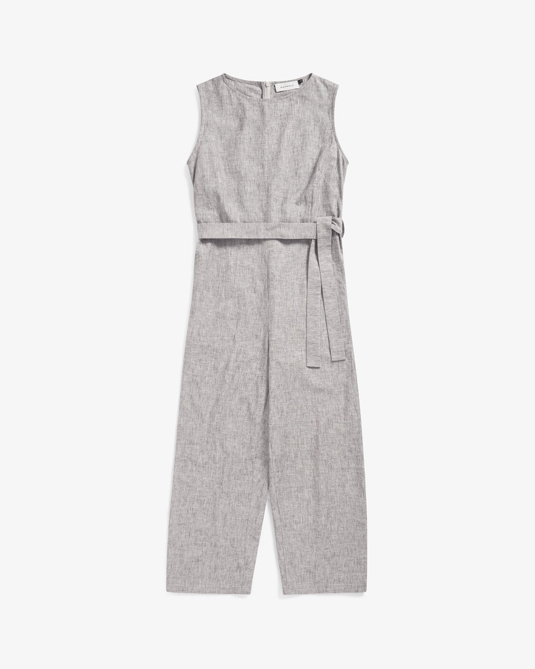 Sleeveless jumpsuit made of organic cotton - grey striped