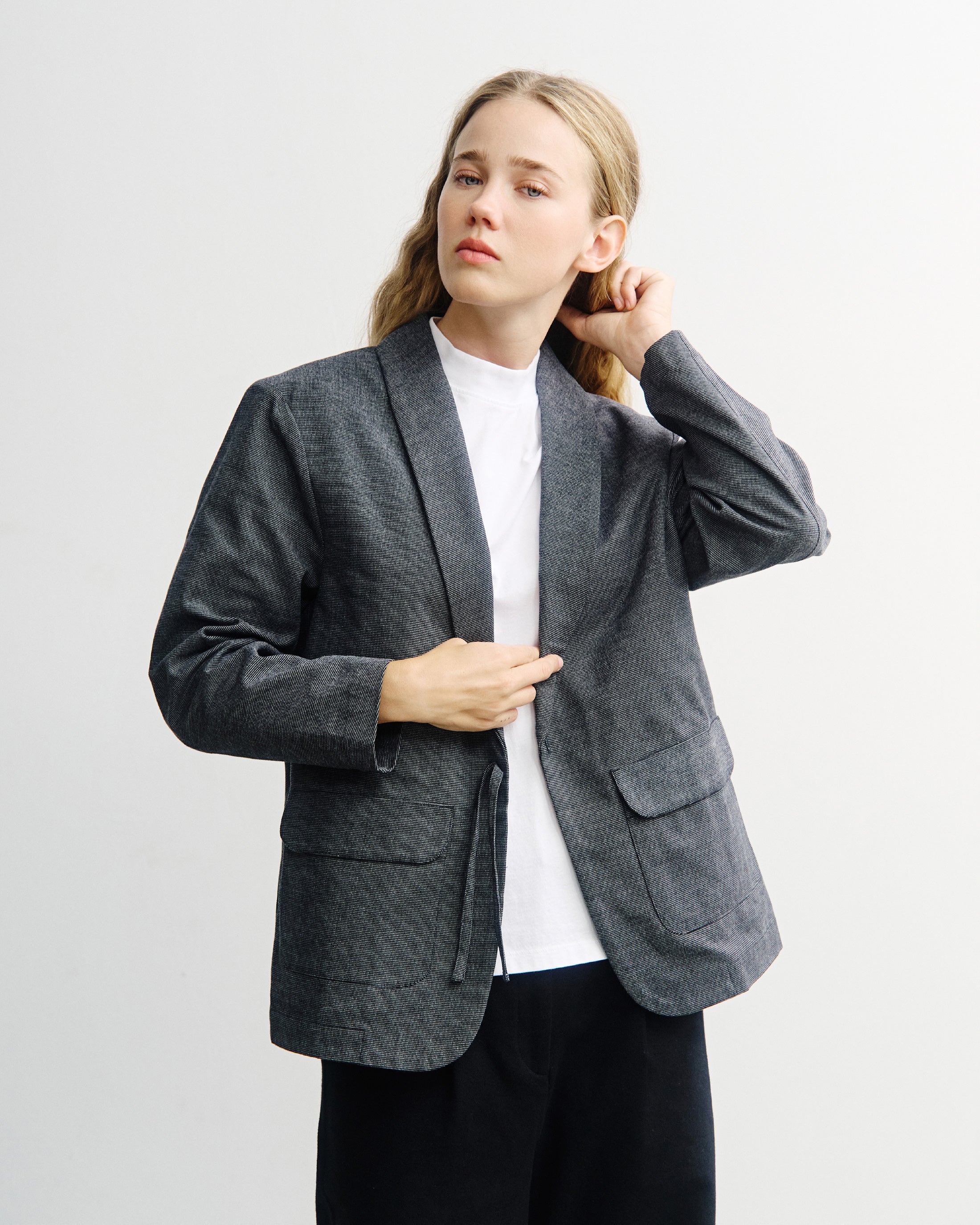 Kimono Blazer Organic Cotton - Grey Melange