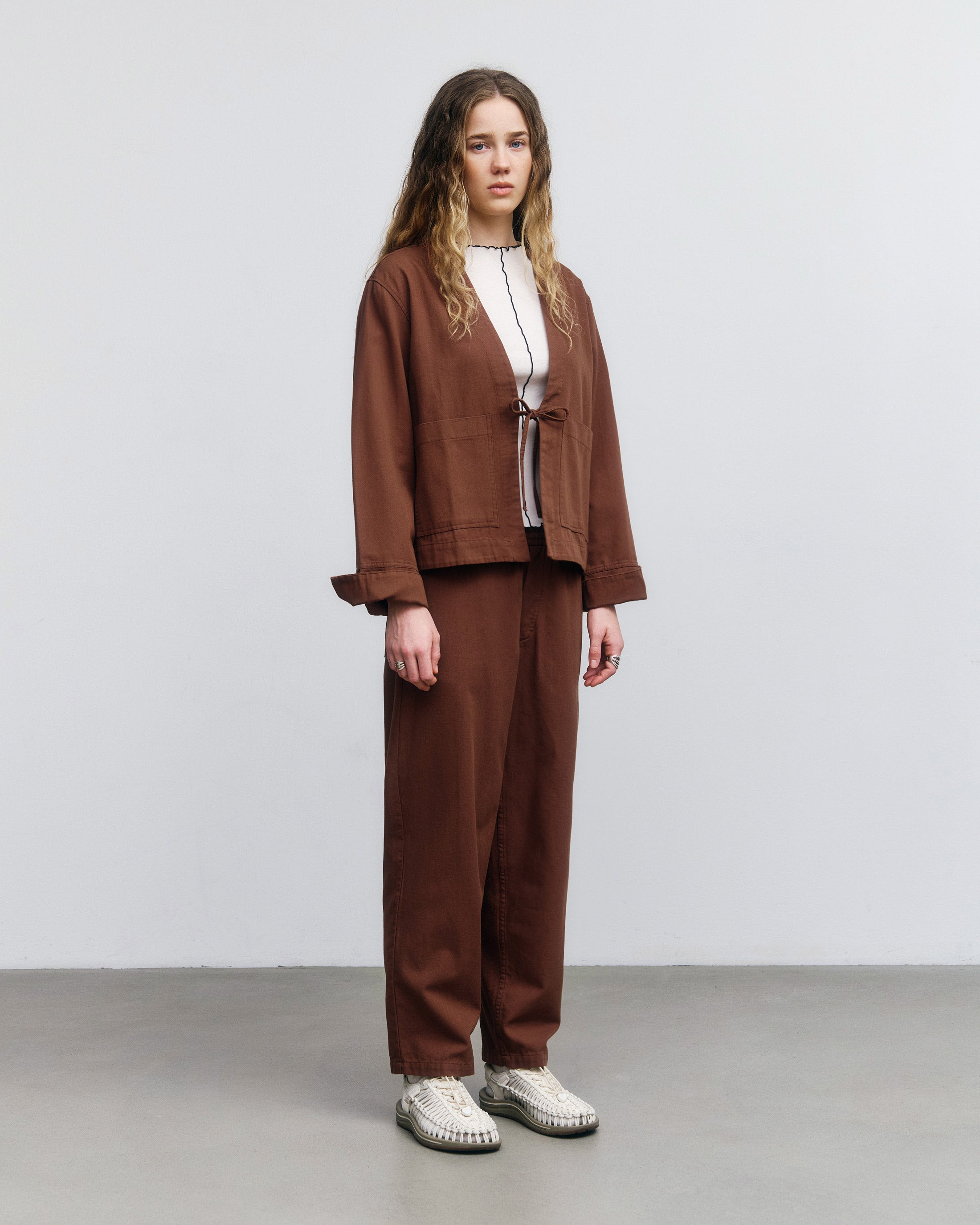 Kimono Jacke Bio Baumwolle - Braun