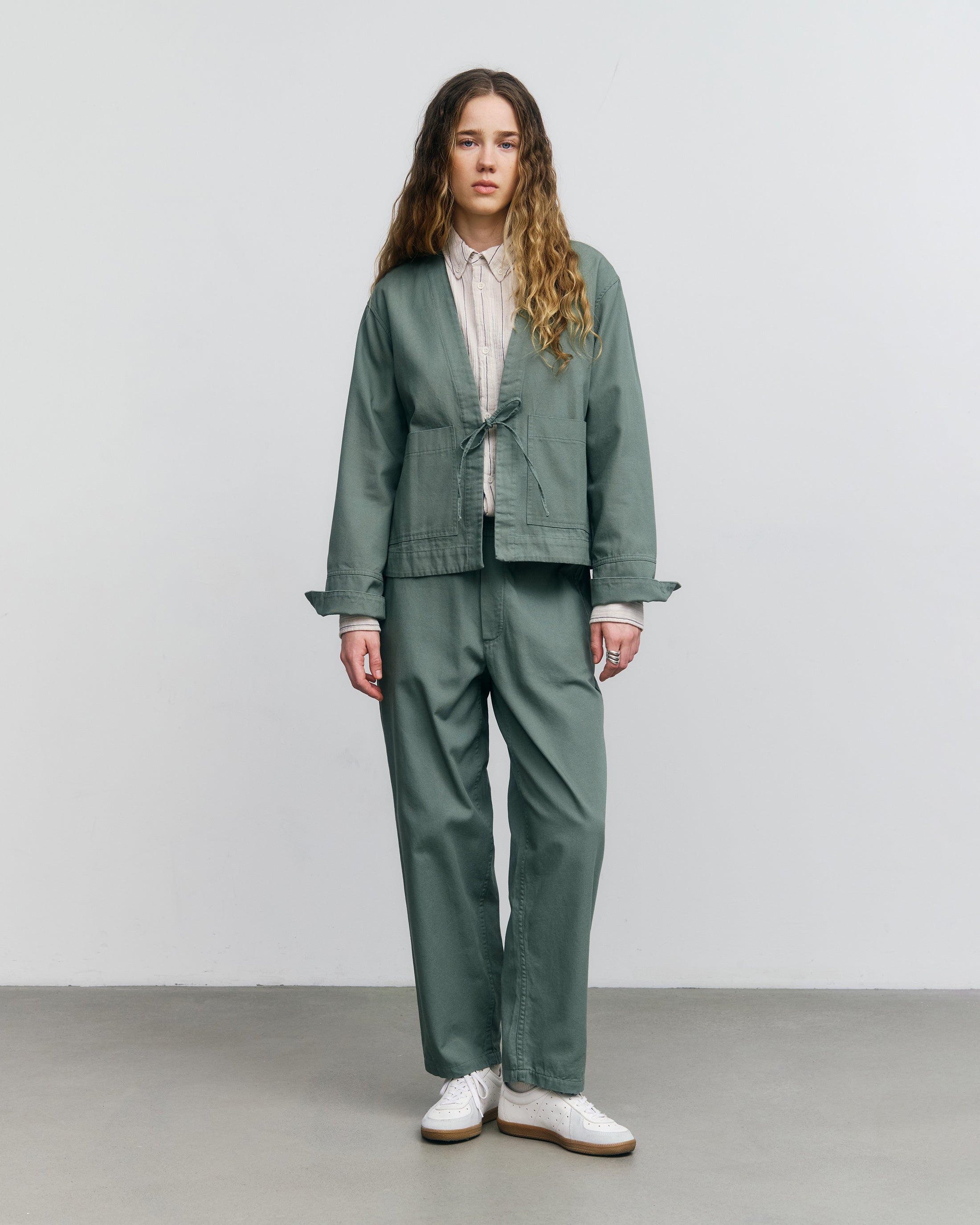 Kimono Jacke Bio Baumwolle - Grün