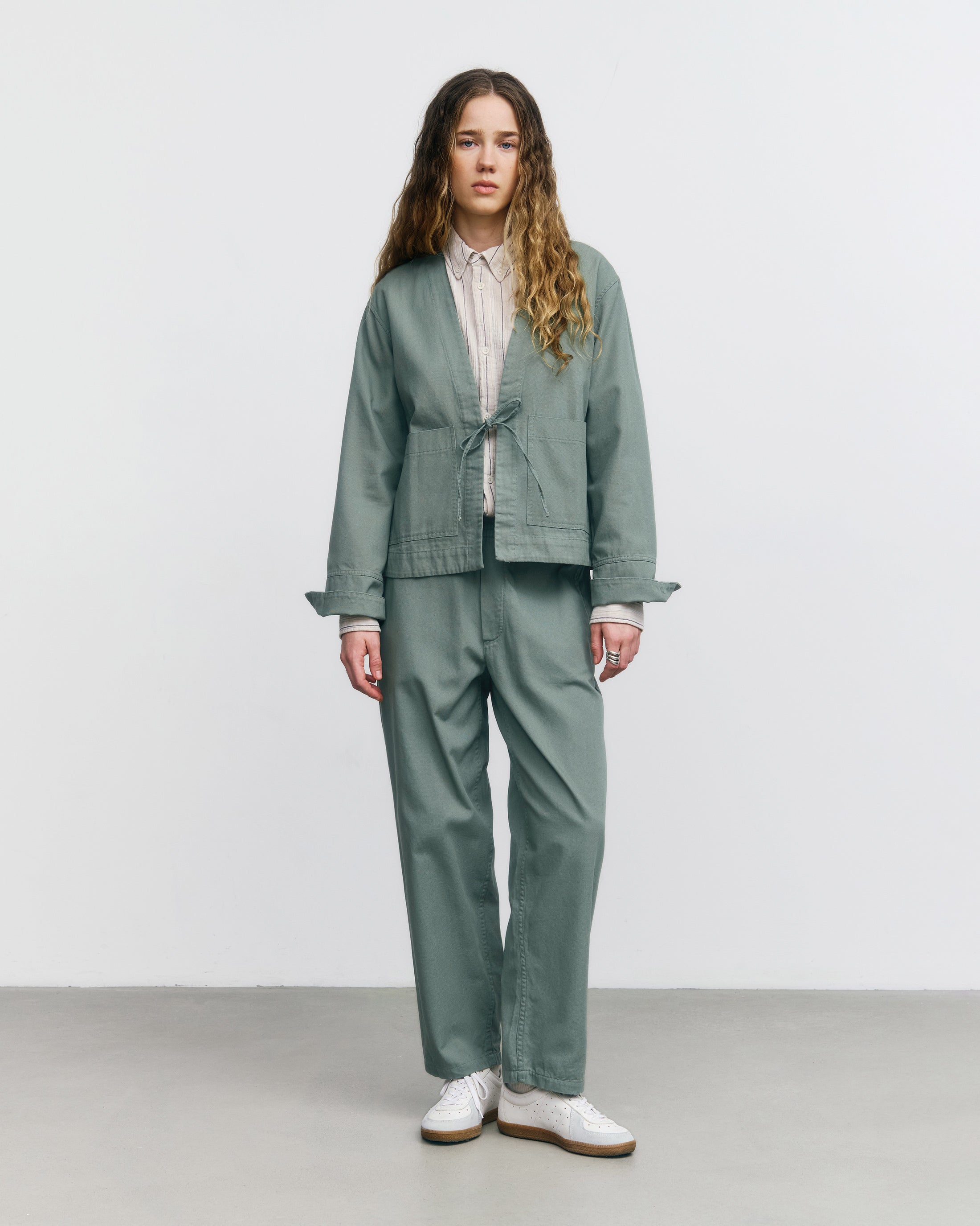 Kimono Jacke Bio Baumwolle - Grün