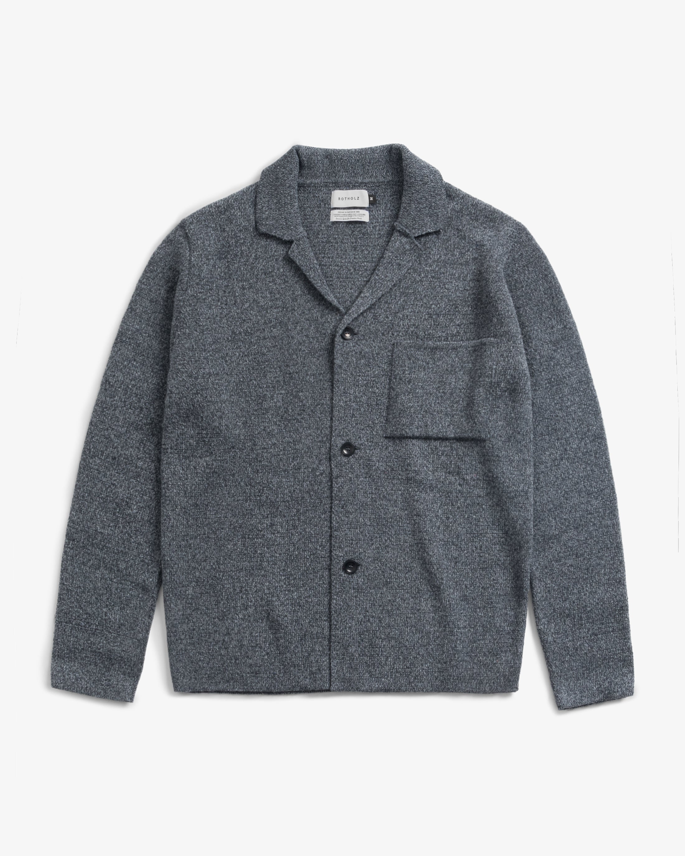 Recycled Wool Cardigan - Grey Marl