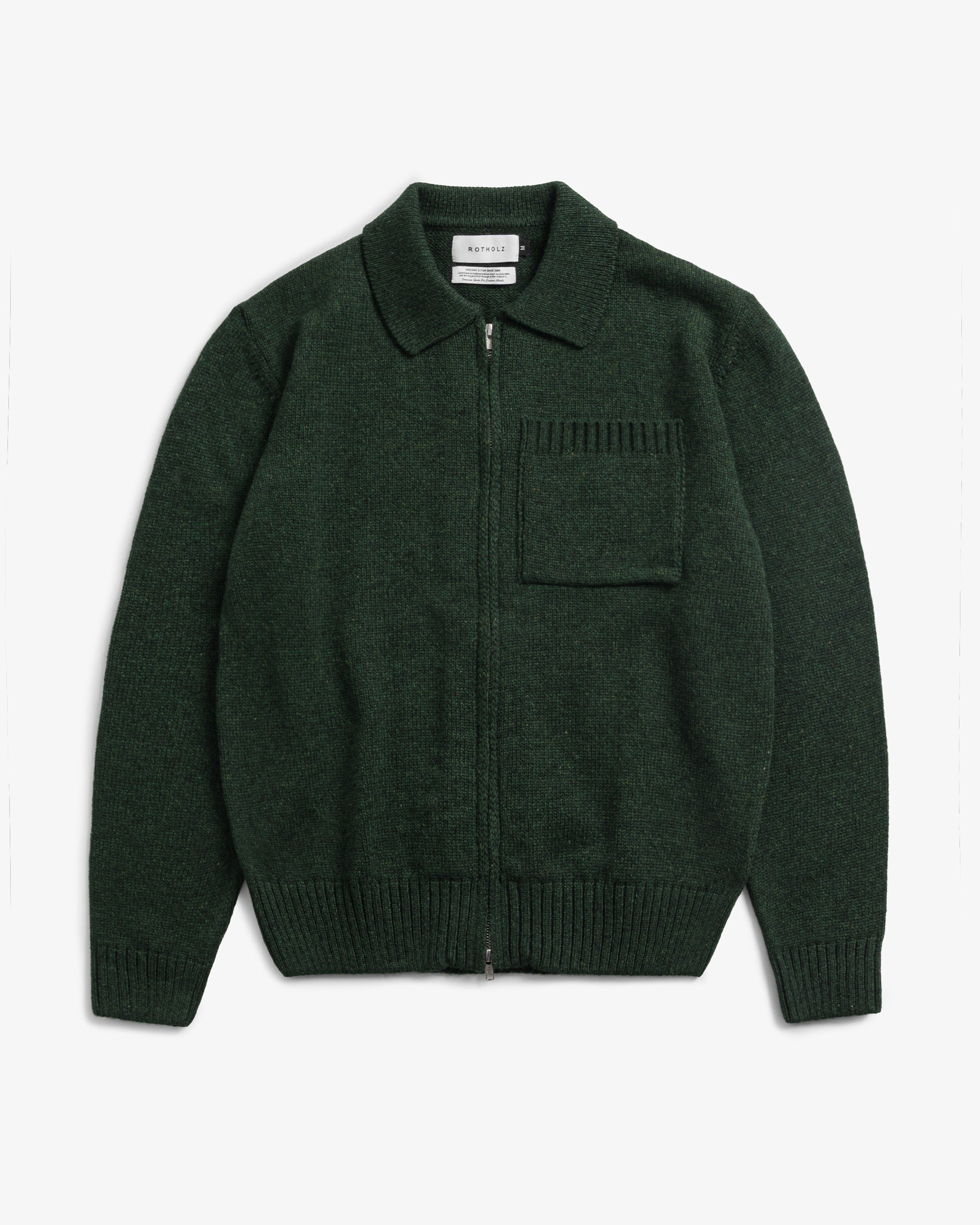 Polo Cardigan - Green Marl